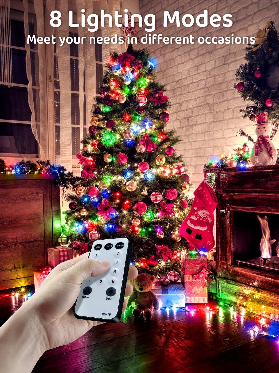 Acan 213Ft Christmas Lights Multicolor  600 Led String Lights Outdoor With Remote Control  8 Modes Fairy Light Plug In Outside Waterproof For Patio Bedroom Holiday Party Christmas Tree Wedding Garden