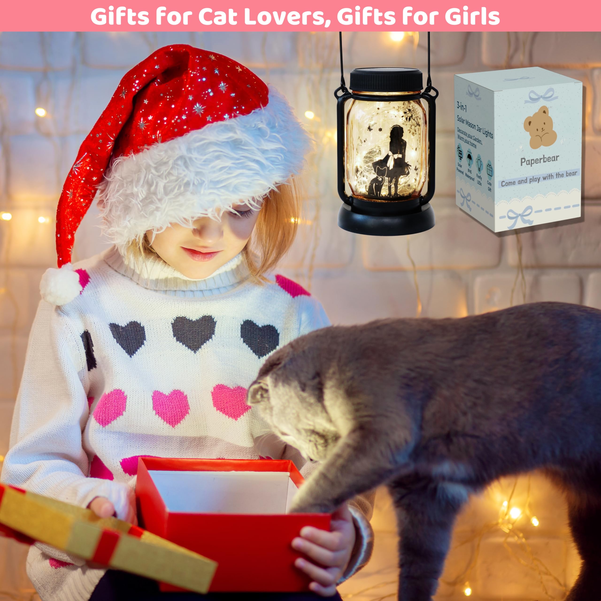 Cat Girl Lamp, Fairy Lanterns, Girl Room Decor, Girl Bedroom Decor, Girls Gifts, Cat Memorials, Gifts For Cat Lovers, Gifts For