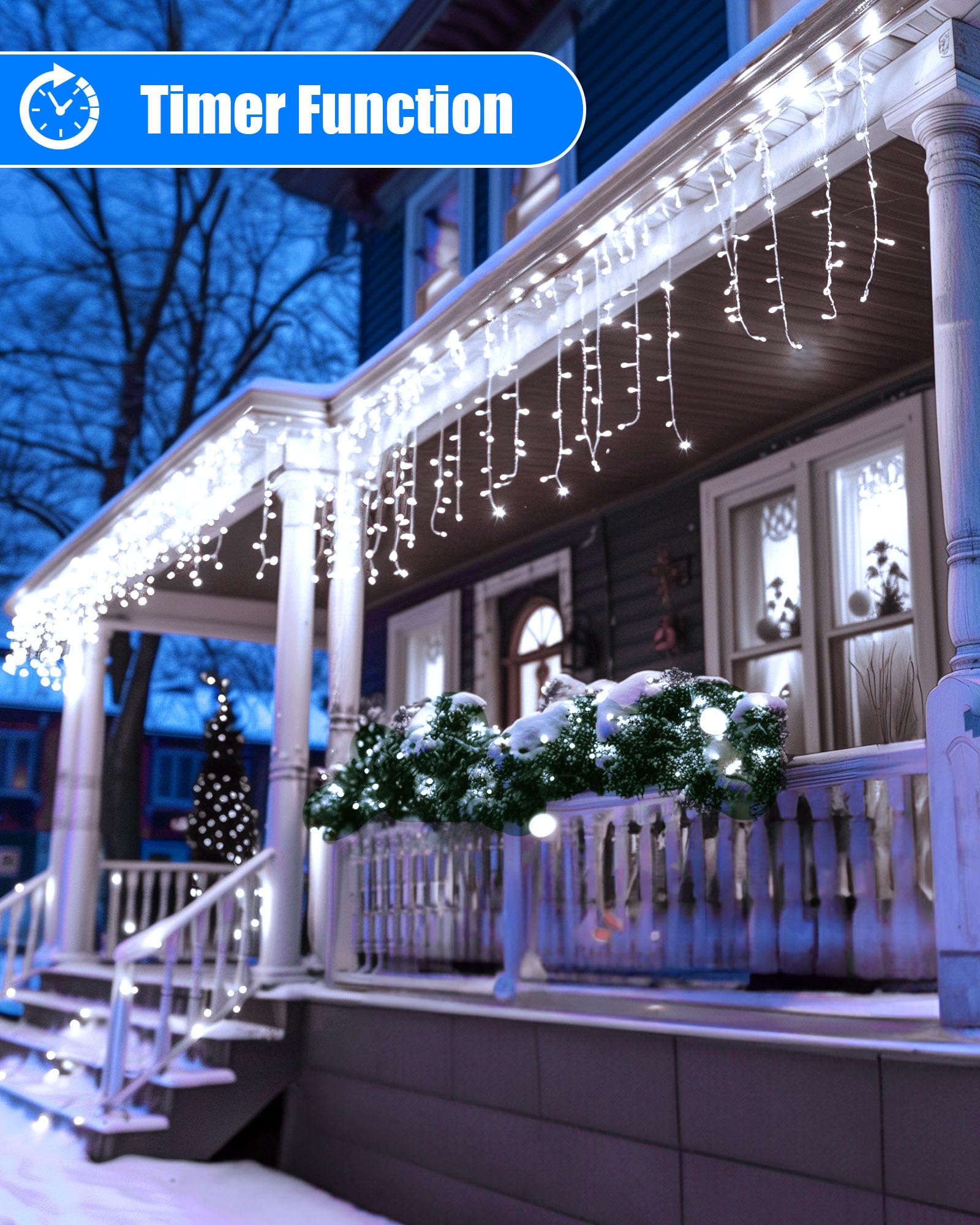 Brightown Icicle Christmas Lights Outdoor, 100Ft 832 Led Icicle String Lights With 156 Drops,8 Modes, Icicle Lights With Remote