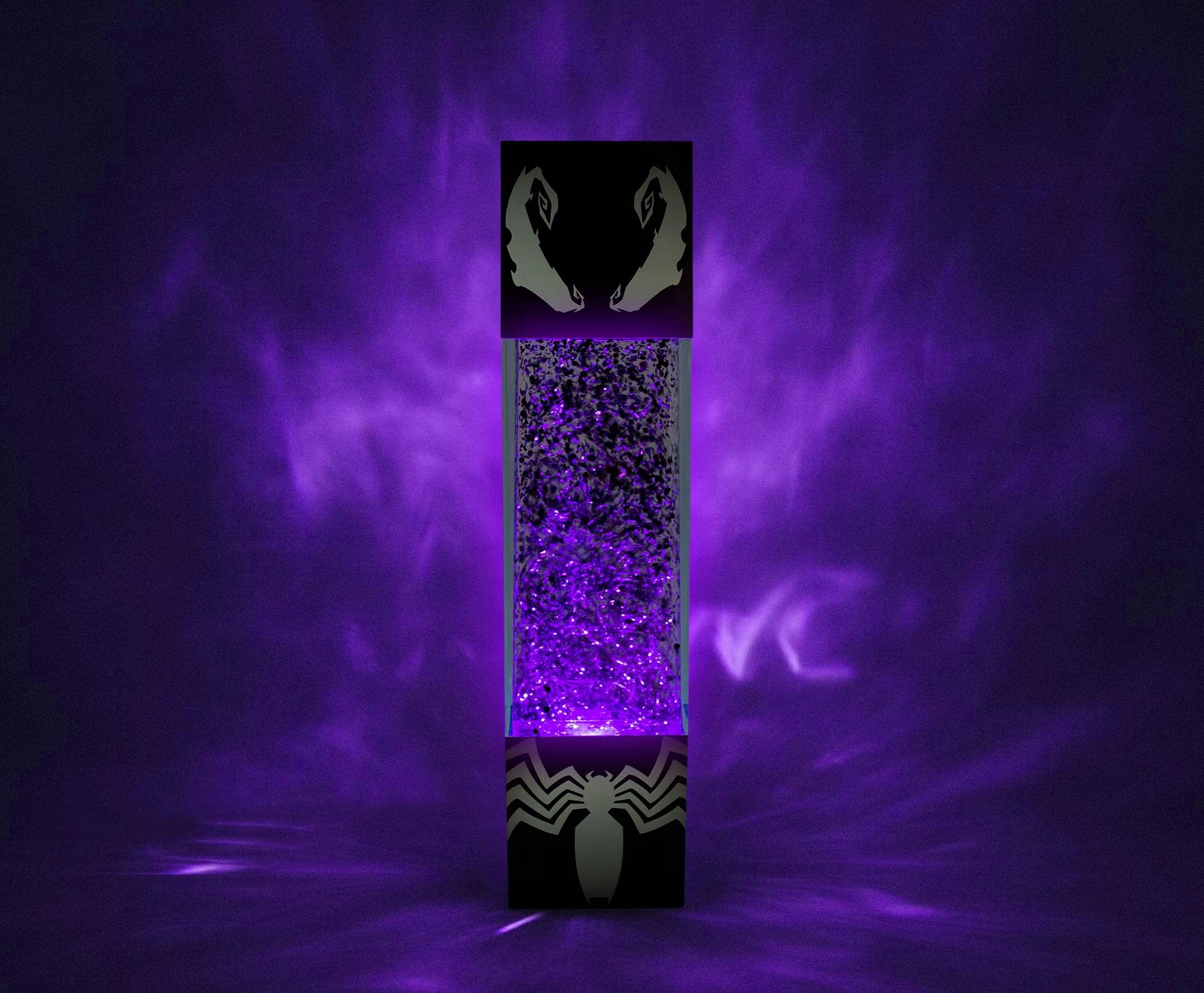 Ukonic Spider-Man Venom Mood Light Table Lamp | 13 Inch LED Nightstand Decor | Wood | Marvel Superhero Gifts