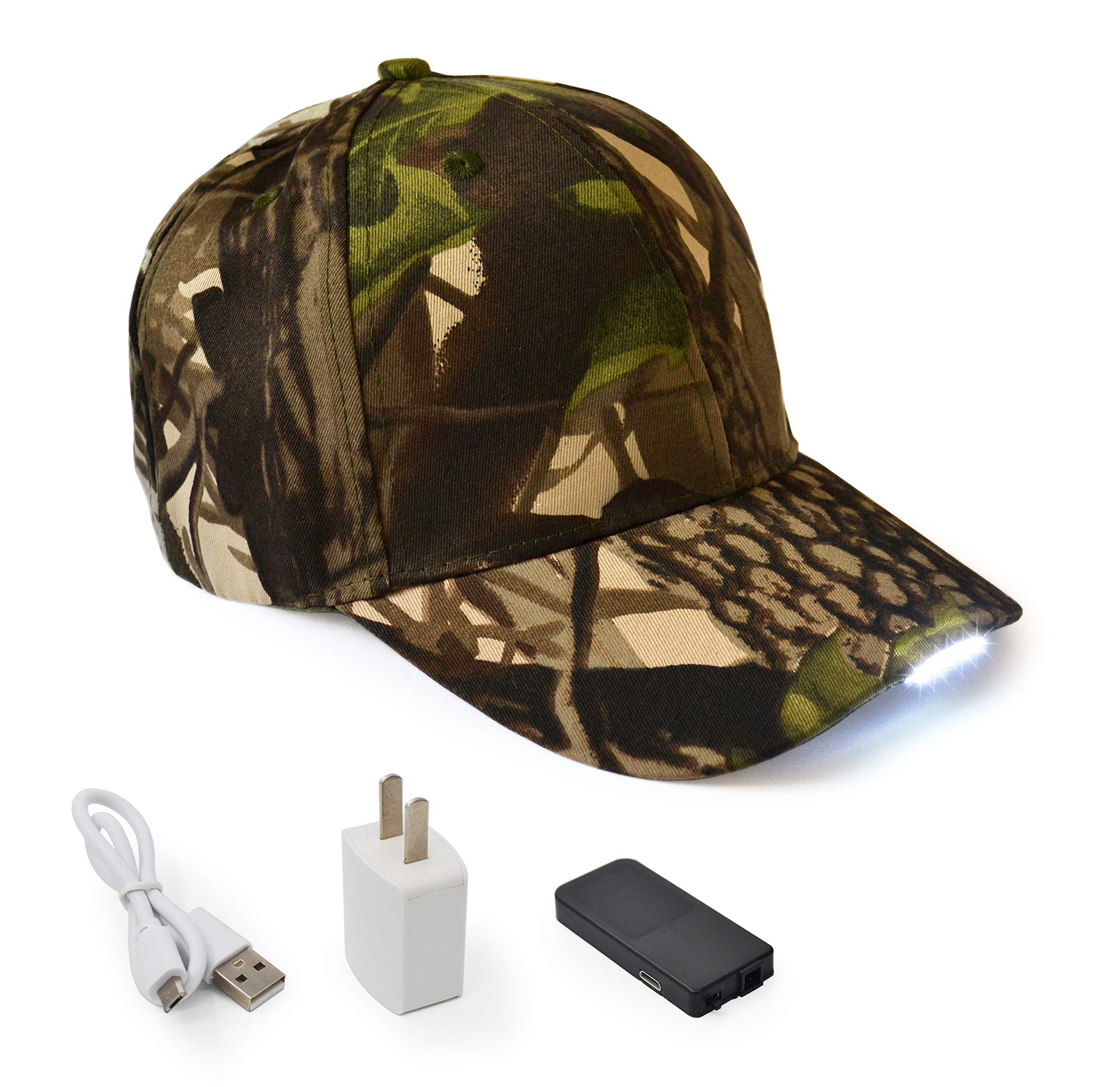 Ultrakey Rechargeable Led Baseball Cap - Camouflage, One Size, Perfect For Outdoor Parties