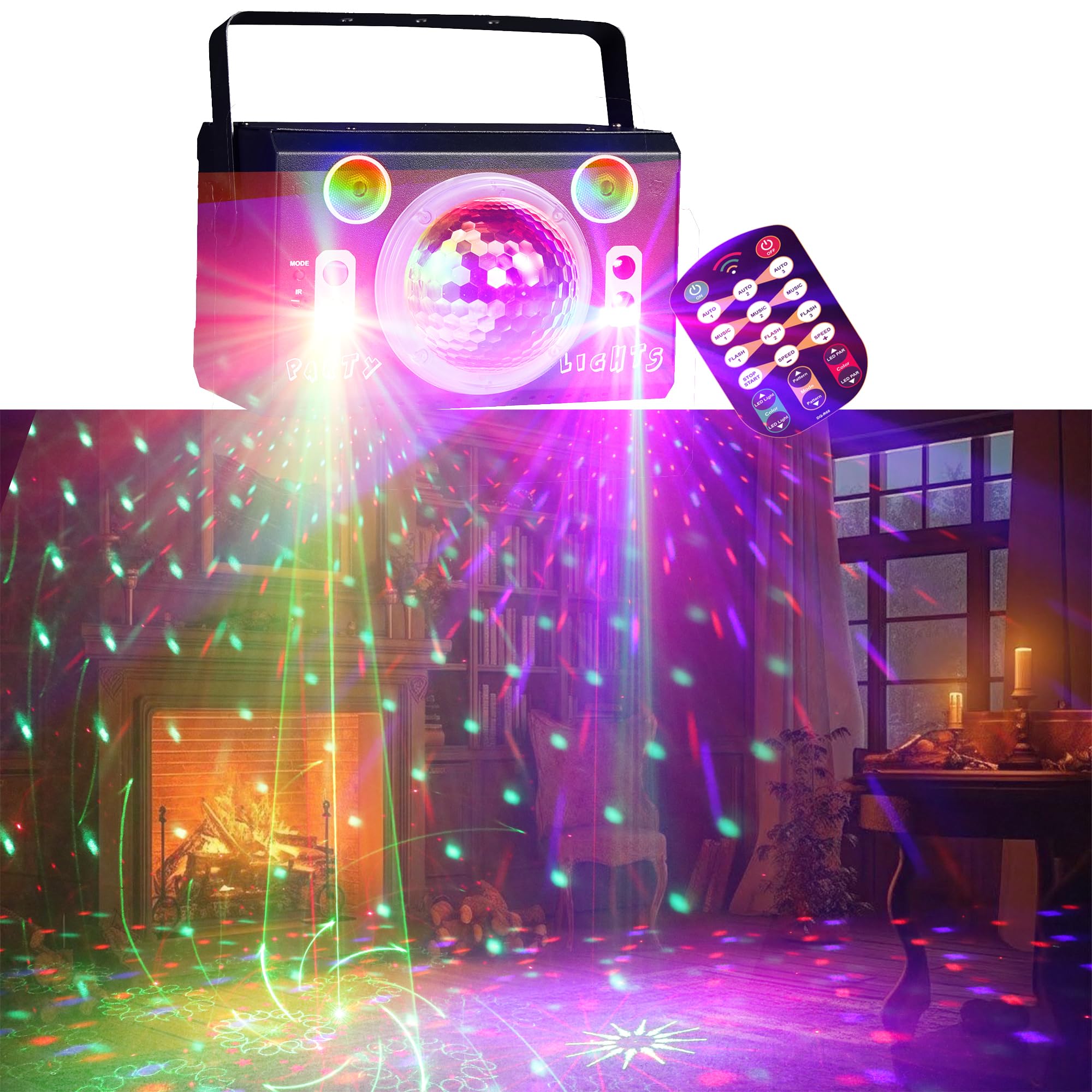 Sound Activated,Home Disco Lights For Happy Birthday Parties,Stage Light,Disco Ball Lights, Par Strobe Lights, Holiday Christmas Wedding Event Halloween Karaoke Dj Club Bar Decoration