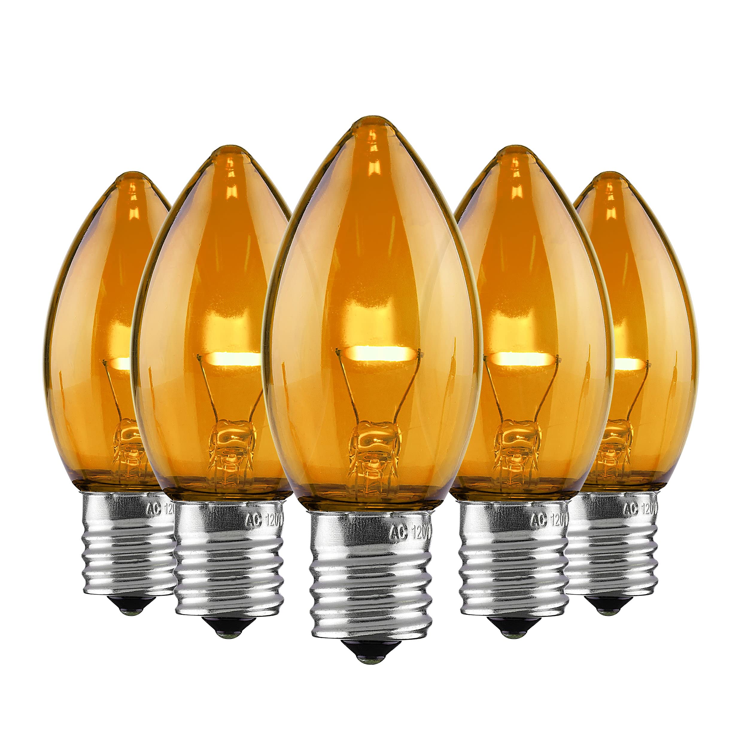 Set of 500 Holiday Lighting Outlet C9 LED Christmas Lights | Orange C9 LED Filament Lights | C9 Christmas Light Bulbs for Indoor