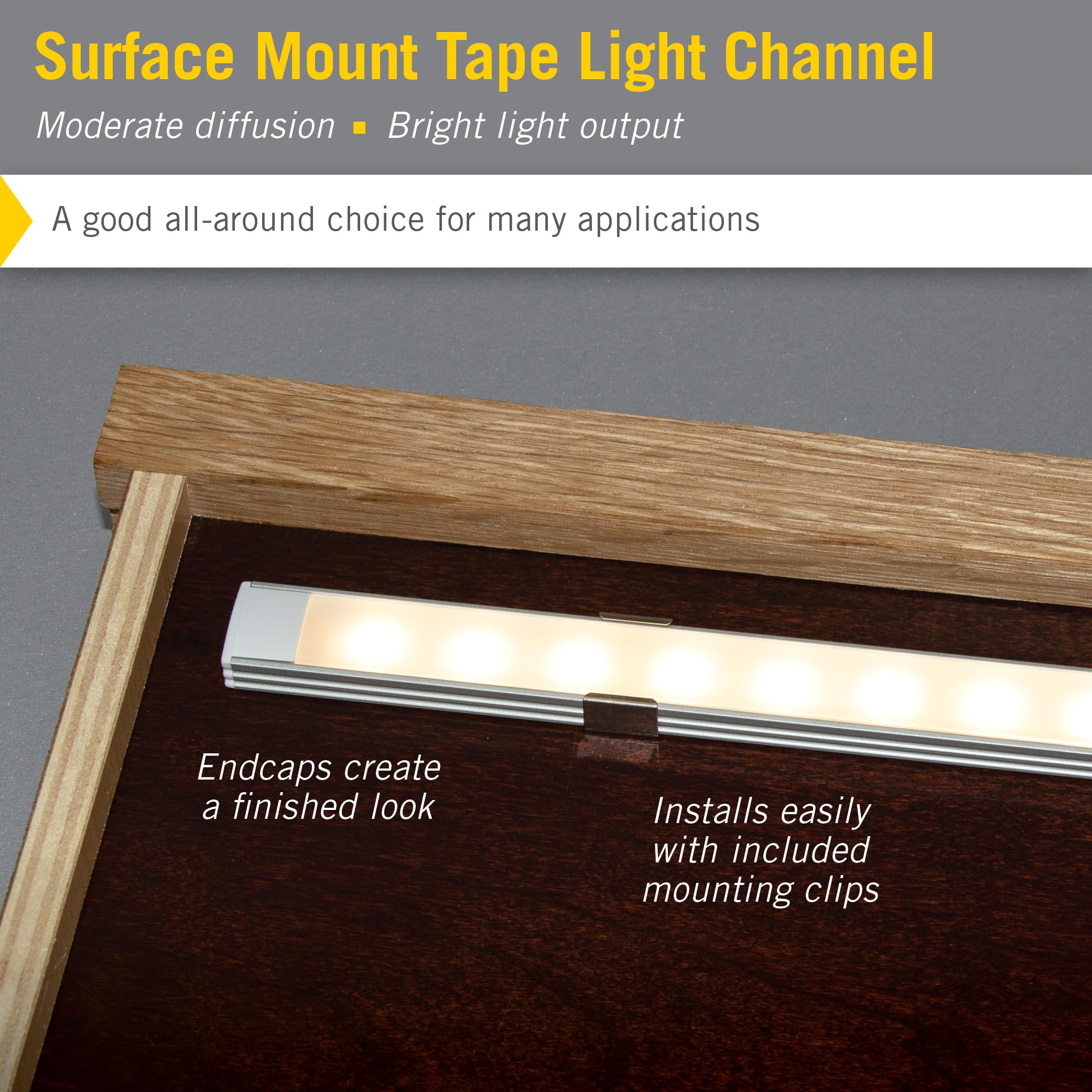 Armacost Lighting LED Tape Light Mounting Channel 5-Pack, Aluminum, Black, Model 960056