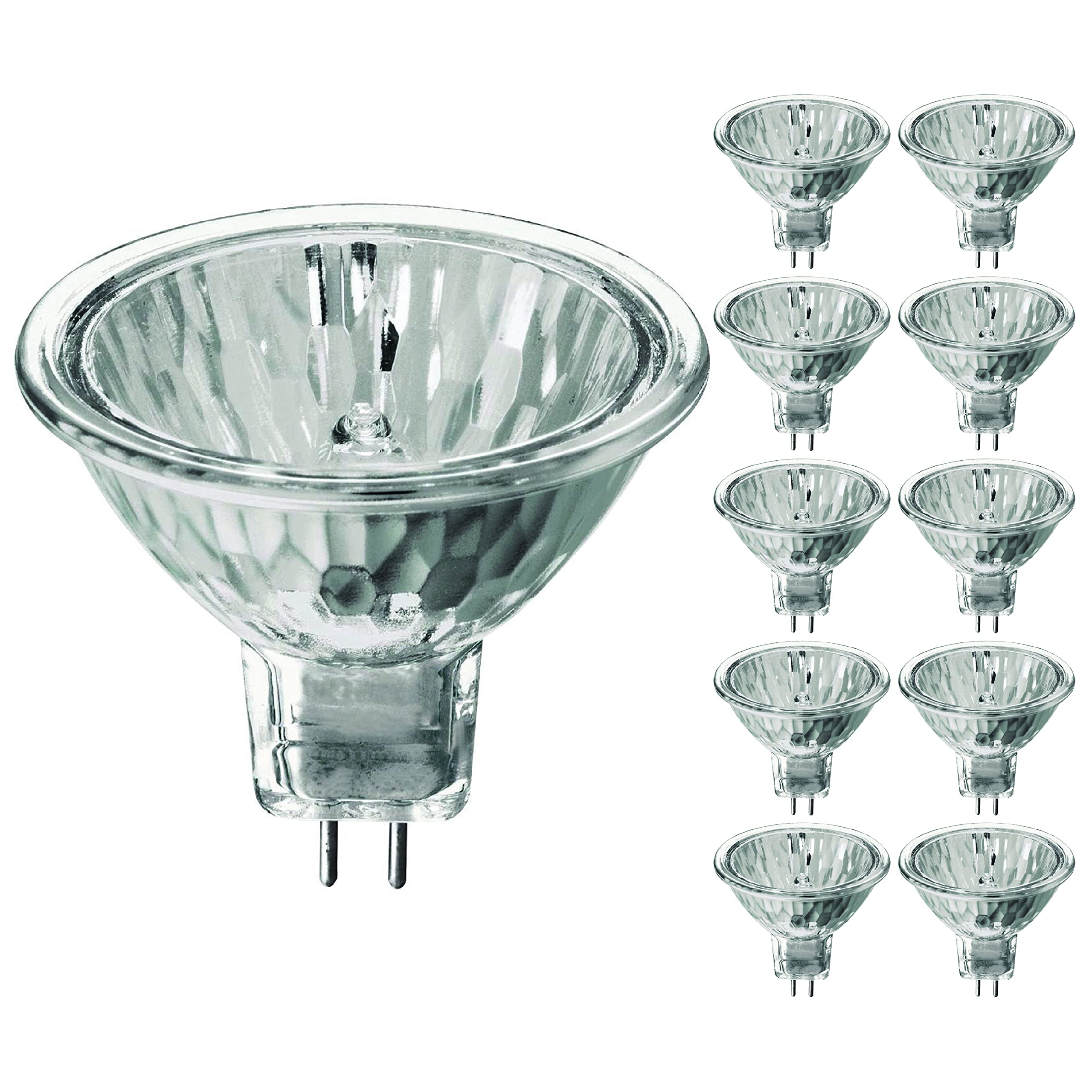 (Pack Of 10) 20Mr11/Fl - Ftd-20 Watt - Flood- 12V - Mr11 - Gu4 2-Pin Base - Light Bulb With Lens - 20W Mr11