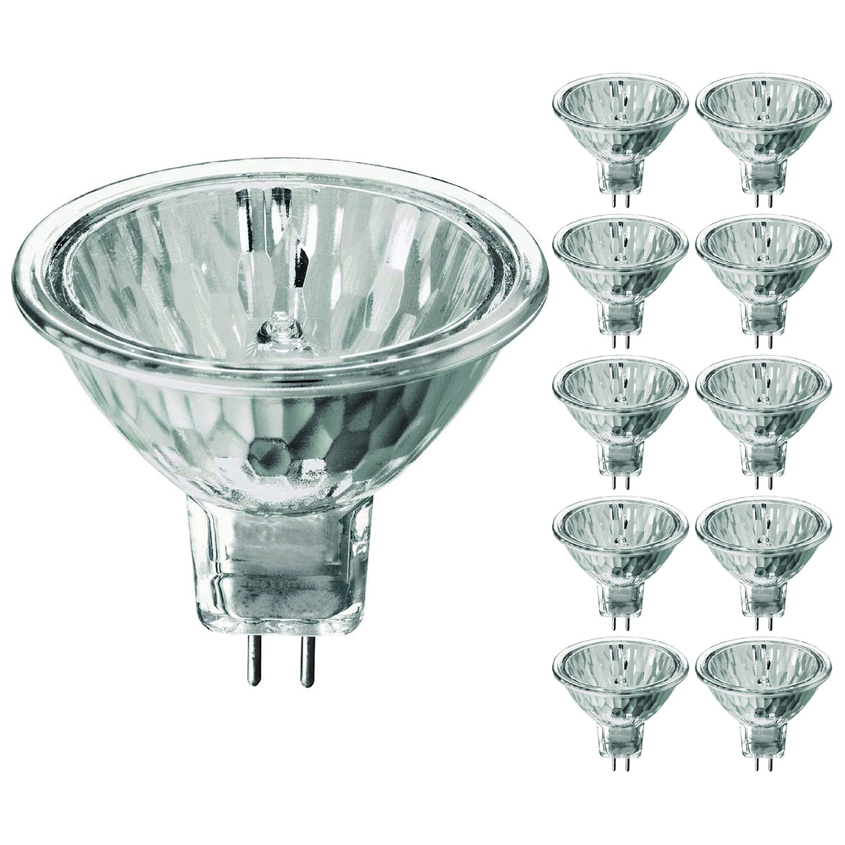 (Pack Of 10) 20Mr11/Fl - Ftd-20 Watt - Flood- 12V - Mr11 - Gu4 2-Pin Base - Light Bulb With Lens - 20W Mr11