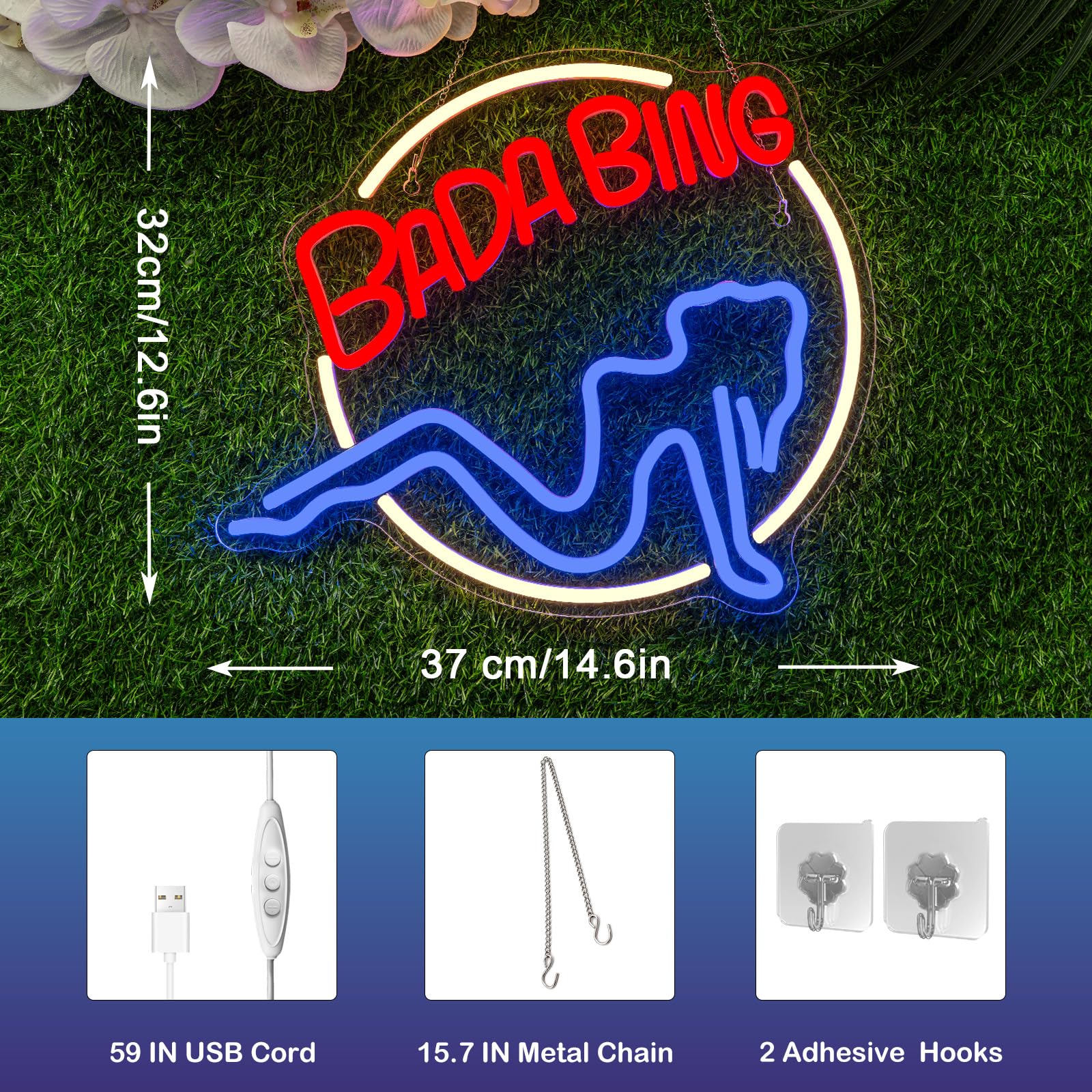 Wanxing Neon Sign - Bada Bing Led Wall Light For Bedroom, Man Cave, Ba ...