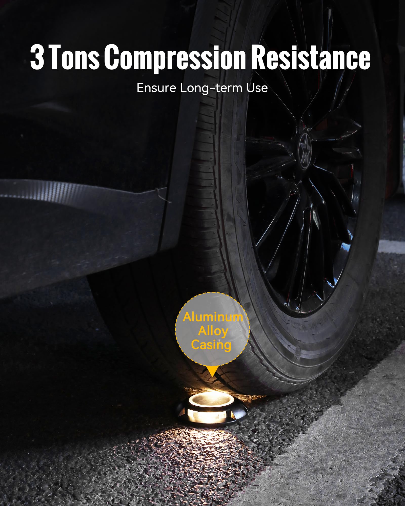 Fabstyl Solar Dock Lights - Waterproof 12 Pack, Dual-Sided Led For Pathway & Patio, Black