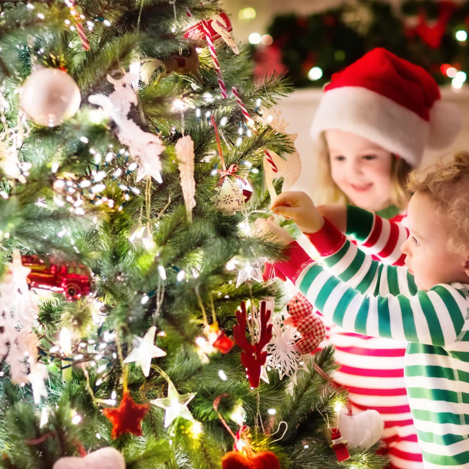 Kouqiya Battery Operated Christmas Lights 2 Pack, 17Ft 50 Led Mini String Lights With Auto-Timer 8 Modes Waterproof Tree Lights