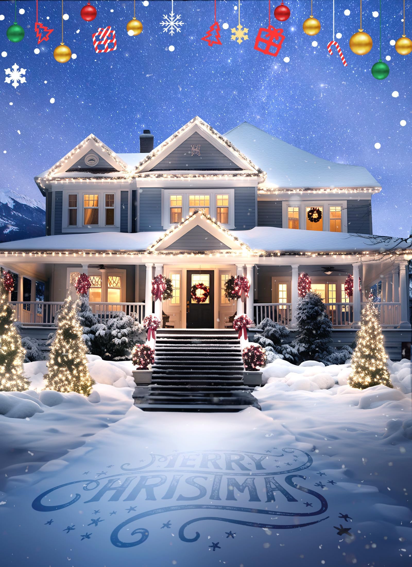 Brightown C7 Pure White Led Christmas Lights, 25Ft Vintage String Lights With 25+1 Plastic Bulbs, E12 Candelabra Base, Outdoor R