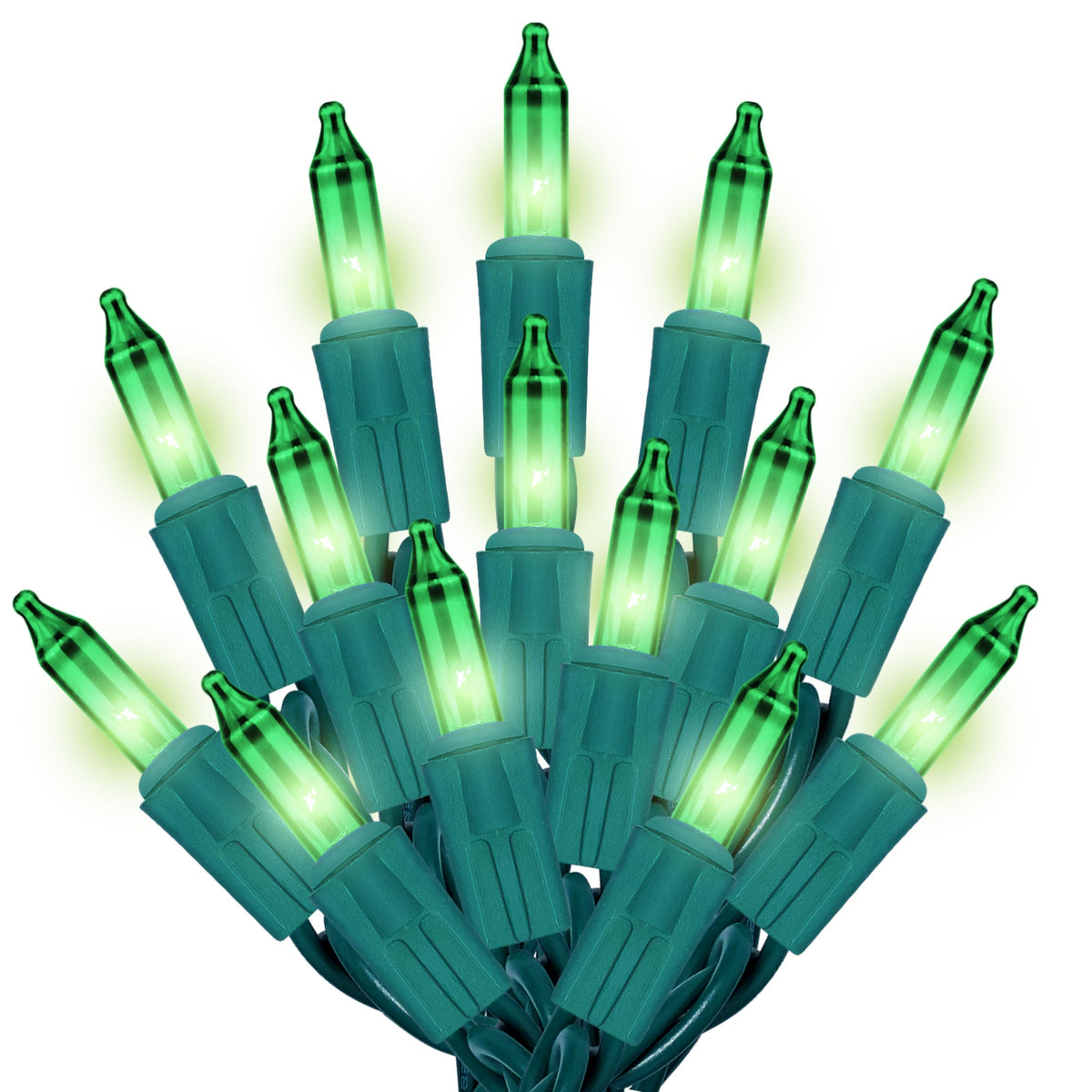 PREXTEX 100 Count Green Mardi Gras Lights with Green Wire - 20 ft Warm Green Twinkle Lights for Indoor or Outdoor Use - Holiday 