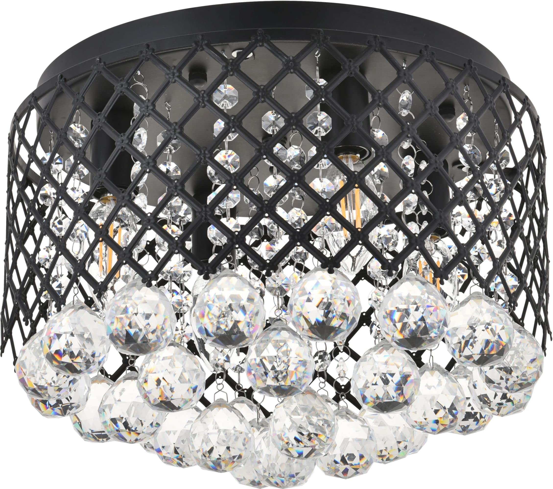 Elegant Lighting LD5010F13 Tully 4 Light 13-1/2'' Wide Flush Mount Ceiling Fixtur  Chrome
