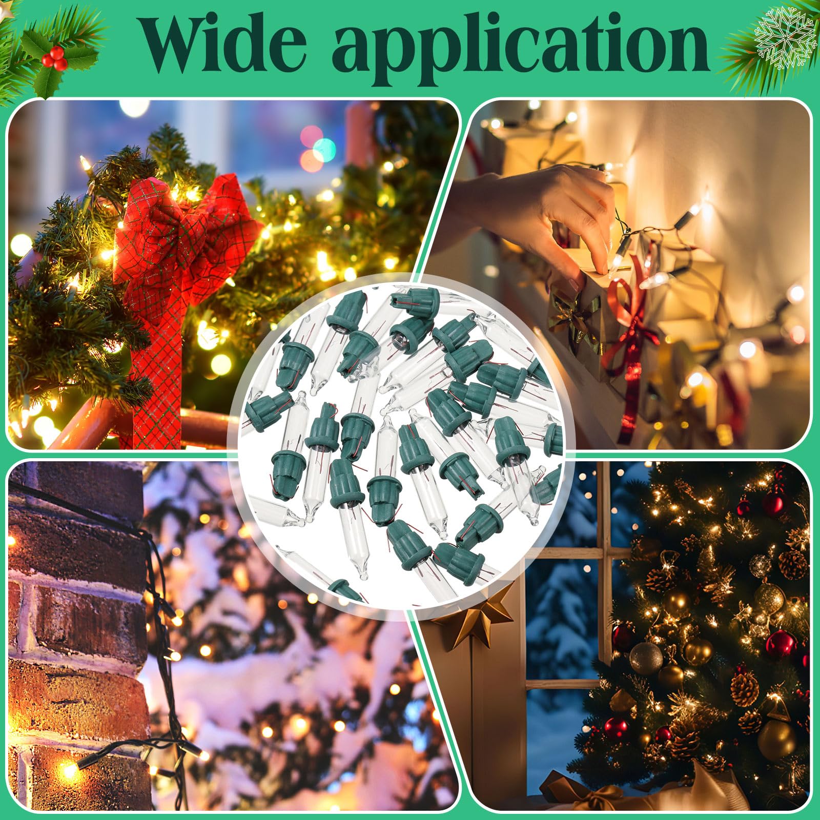 Mudder Christmas Mini Light Bulbs, 80 Count Warm White Replacement, 2.5Vx0.17A for Indoor/Outdoor Decor, Model TS-Mudder-4553