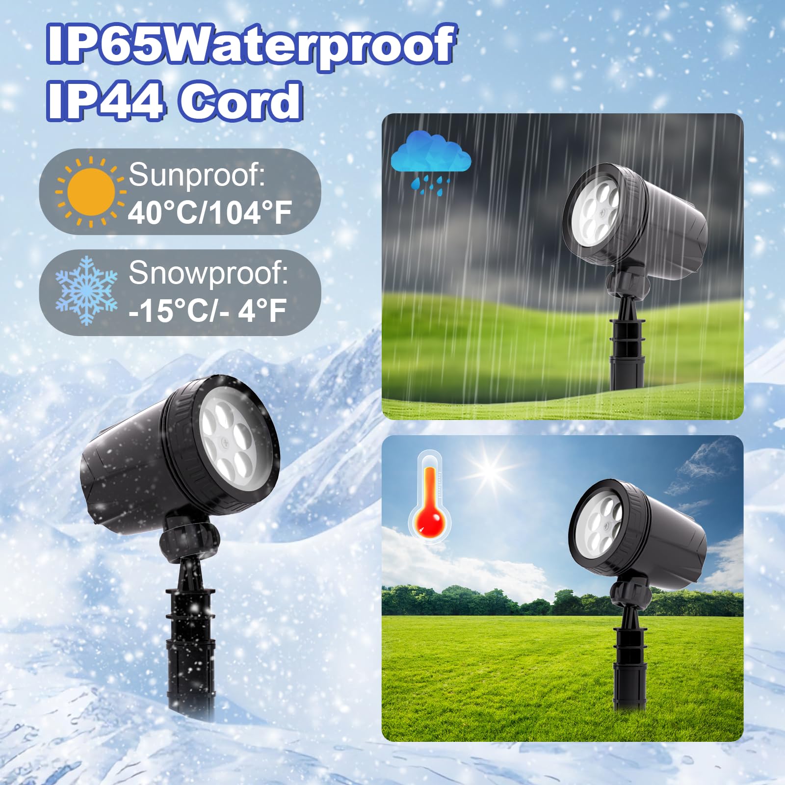 Snowflake Projection Light, Christmas Outdoor High Definition Single Head Snowflake Light, Led Snowfall Spotlight With Ip65 Wate