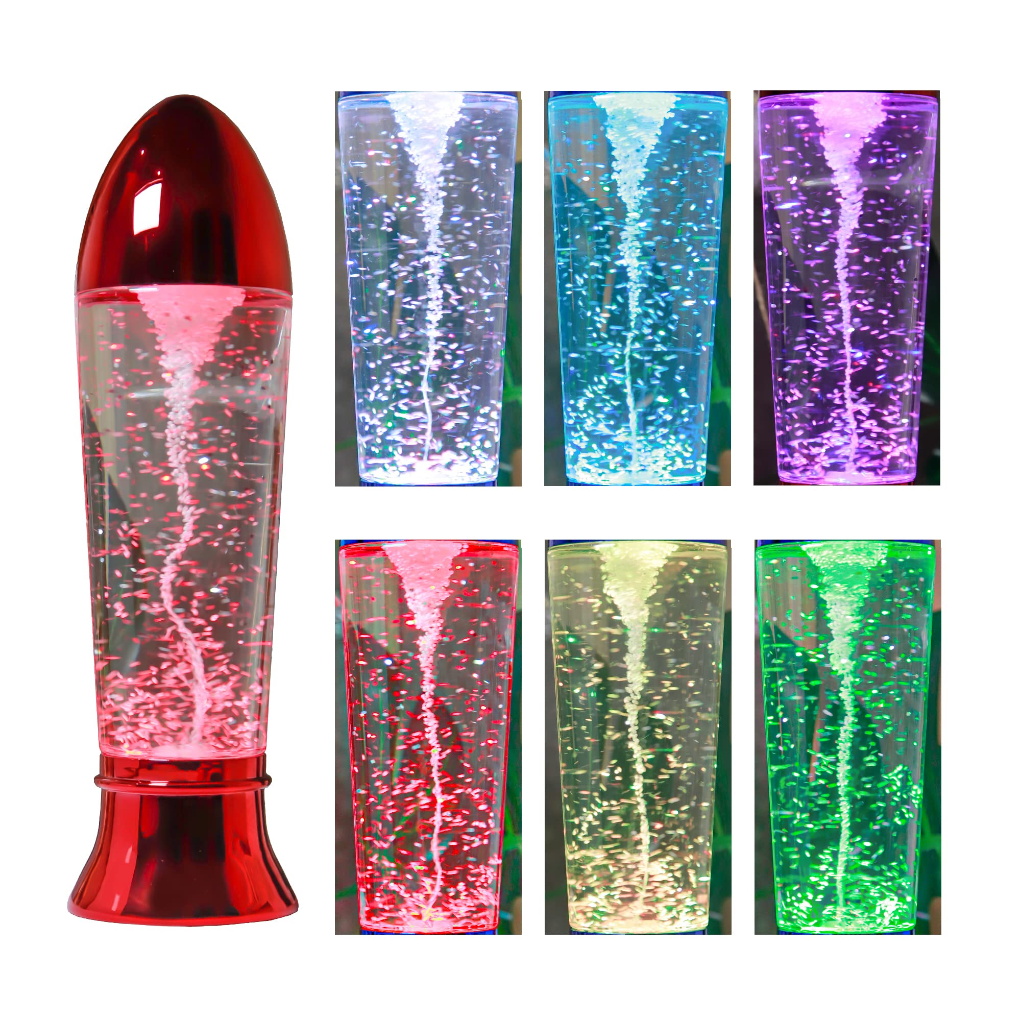 Yakii Tornado Lamp 10.5 Led Color Changing Science Toy, Usb/Battery Operated, Red Christmas Decoration