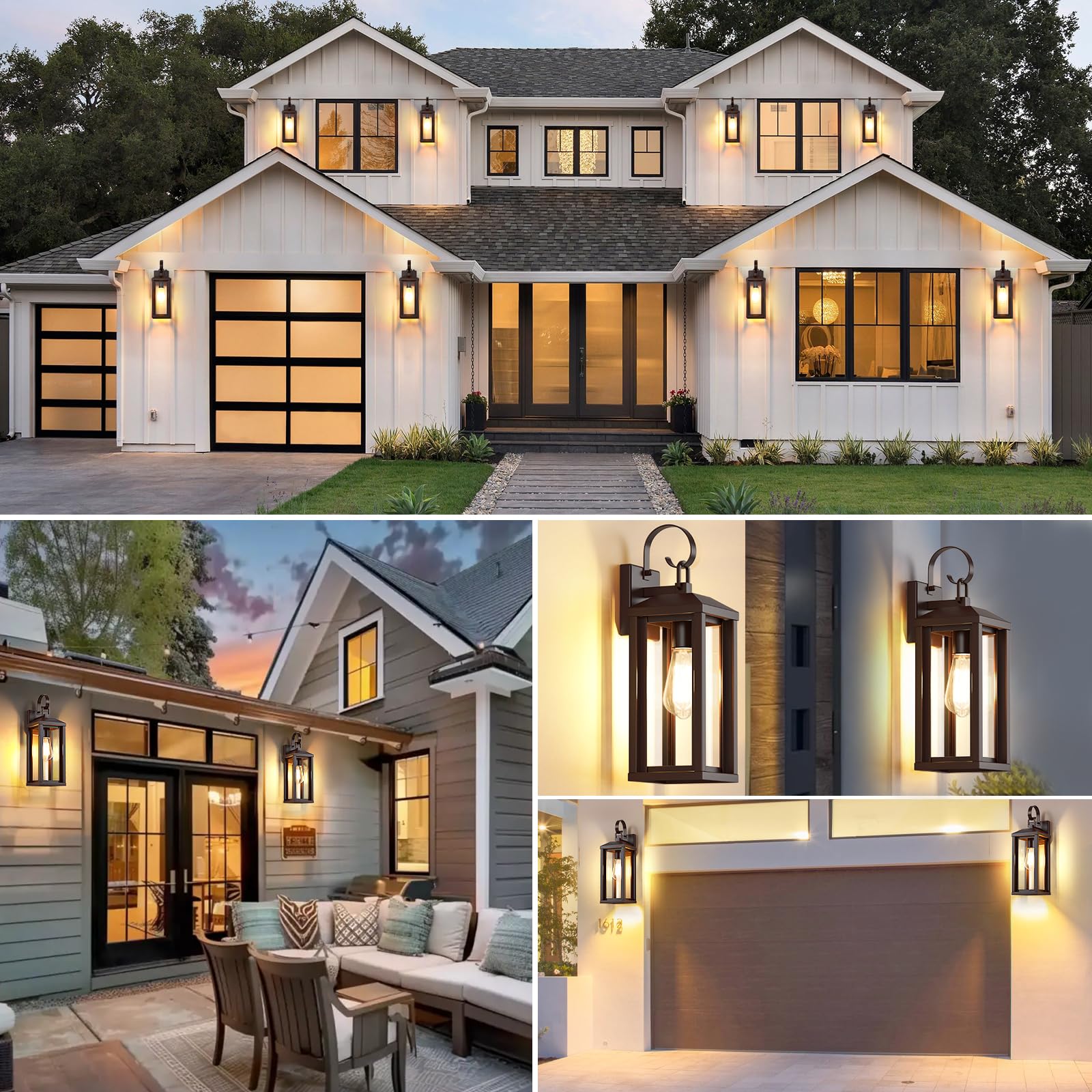 Snru 17 Brown Large Exterior Lighting Fixtures 2Pack  Waterproof Outdoor Wall Porch Lights Sconces Wall Mount  Coach Lights For Garage Carriage Lights Exterior For House