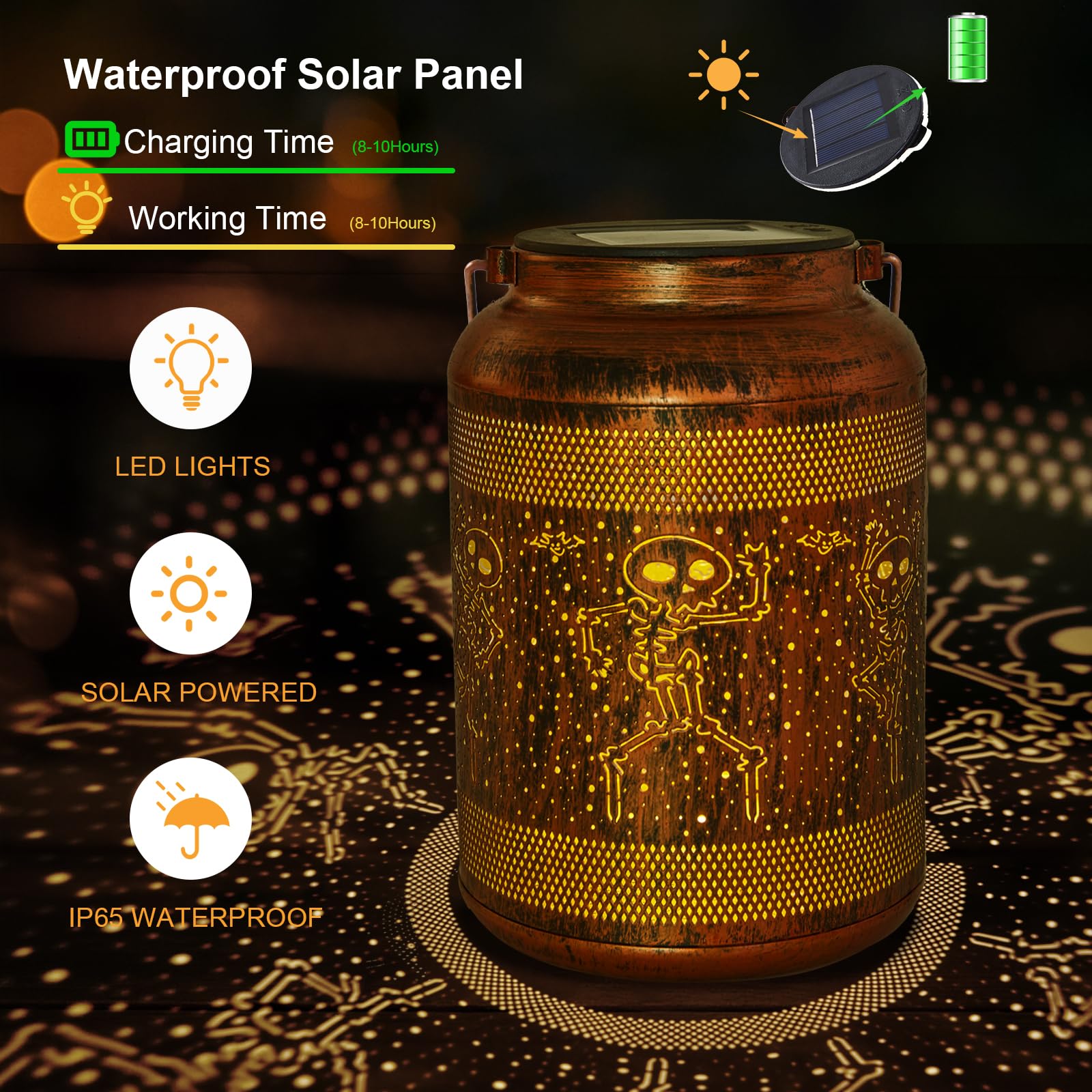 Thanksgiving Gifts Solar Chrismas Decorations Outdoor Lantern  Solar Lights Outdoor Waterproof Led Decorative Garden For Lawn  Landscape  Patio  Porch Hanging Lantern For Women  Ladies  Mom  Grandma