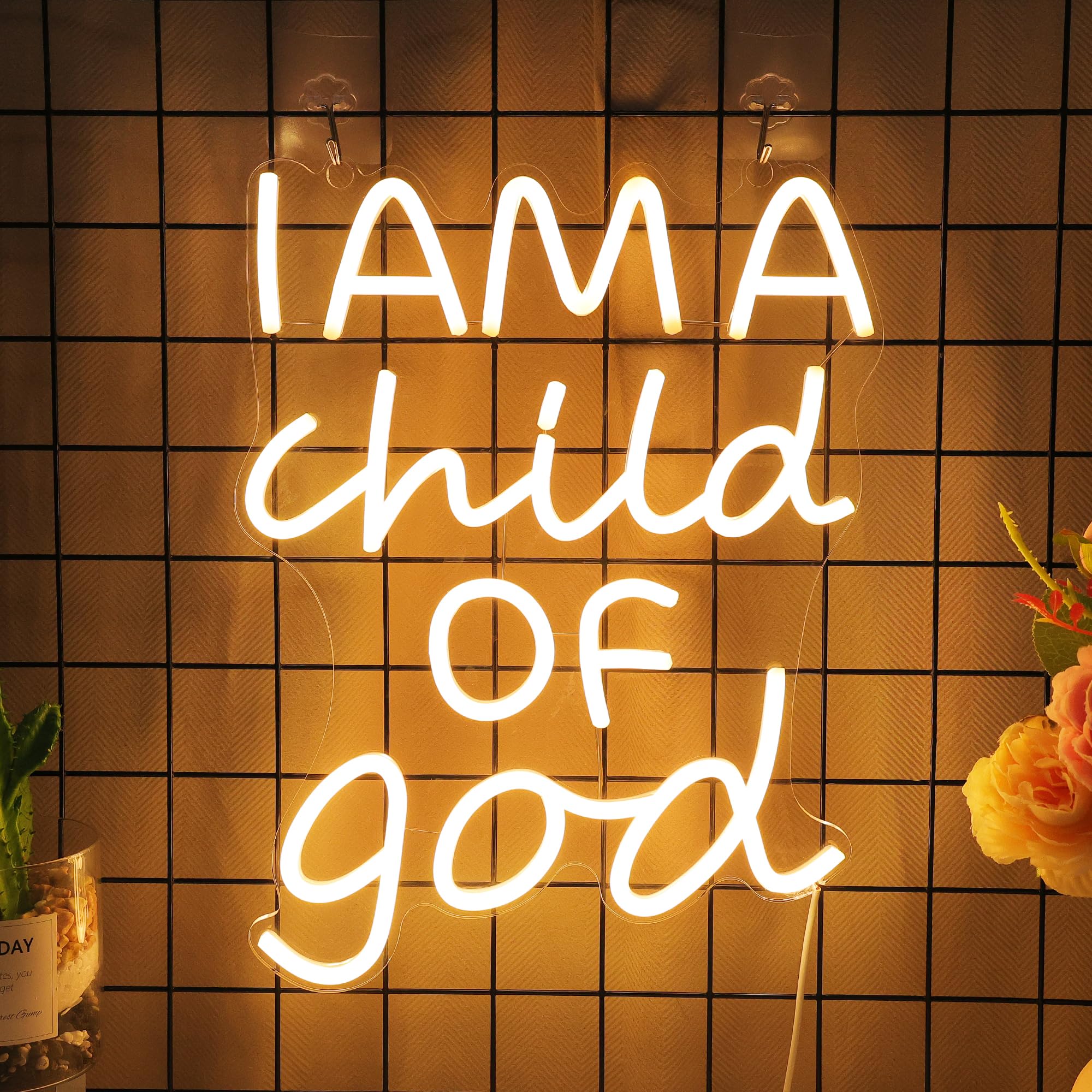 CoolGift Mart Divinely-Inspired Neon Sign - I Am a Child of God Wall Art for Spiritual Home Decor | Inspiring Light for Bedroo