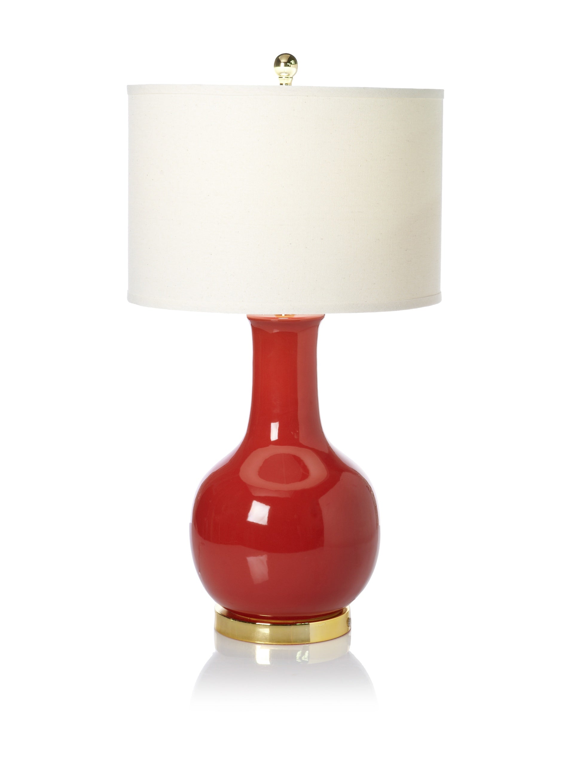 SAFAVIEH Lighting Collection Paris Modern Red Ceramic 28-inch Bedroom Living Room Home Office Desk Nightstand Table Lamp (LED Bu