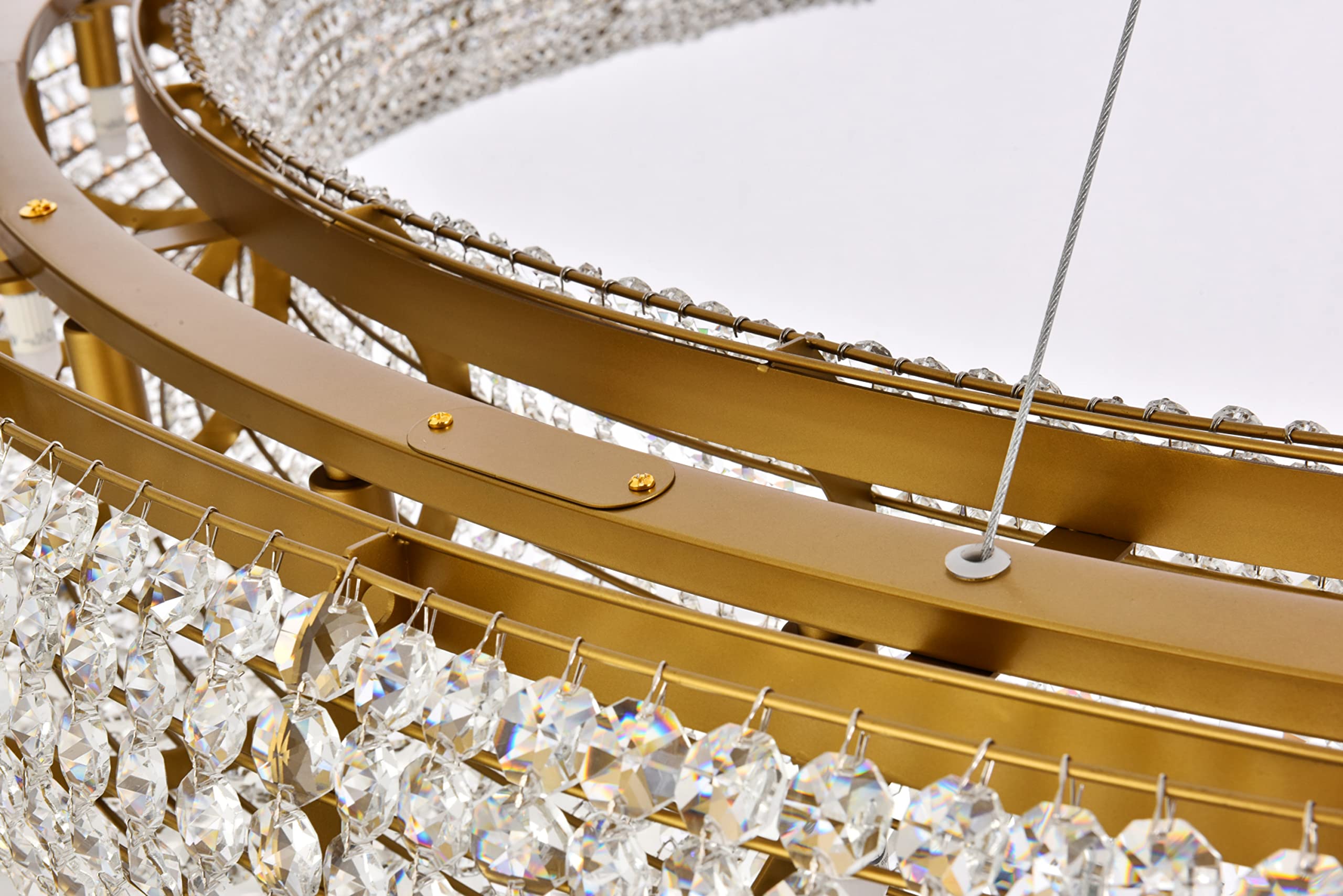 Elegant Lighting 30-Light Crystal & Steel Chandelier, Chrome Finish, Multicolor