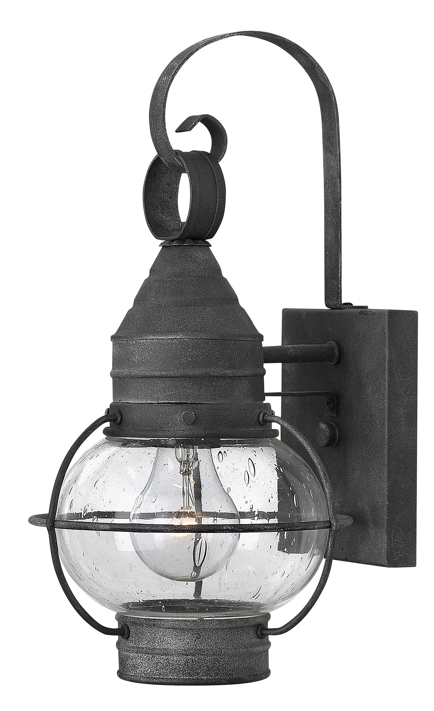 Hinkley Cape Cod 2206DZ Medium Outdoor Wall Mount Onion Lantern, Clear Seedy Glass, Wet Rated, Aged Zinc