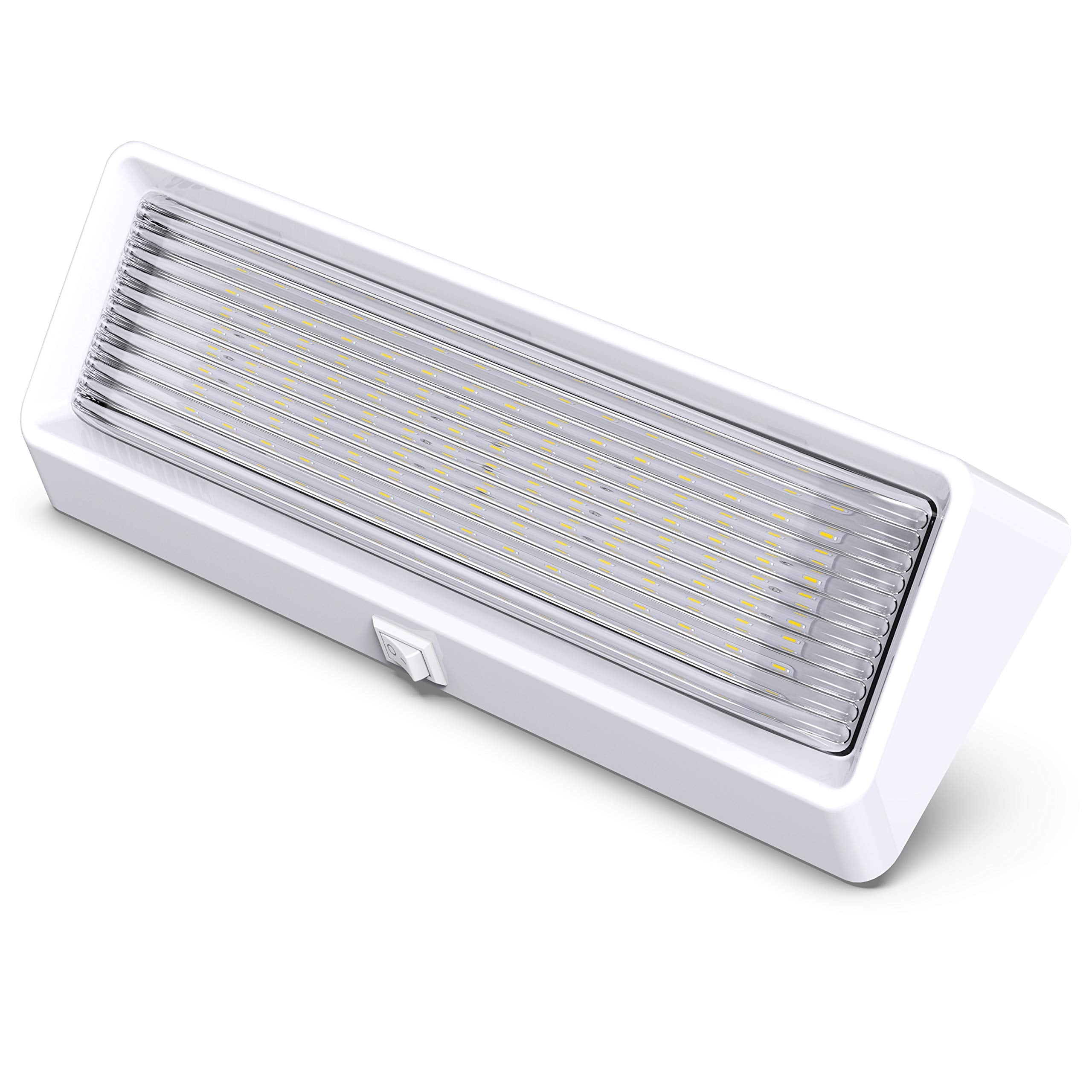 Leisure Led 2 Pack Rv Exterior Porch Utility Light With Switch Xl 12V 650 Lumen Lighting Fixture. Replacement Lighting For Rvs, Trailers, Campers, 5Th Wheels White Base Clear Lens (White, 2-Pack)