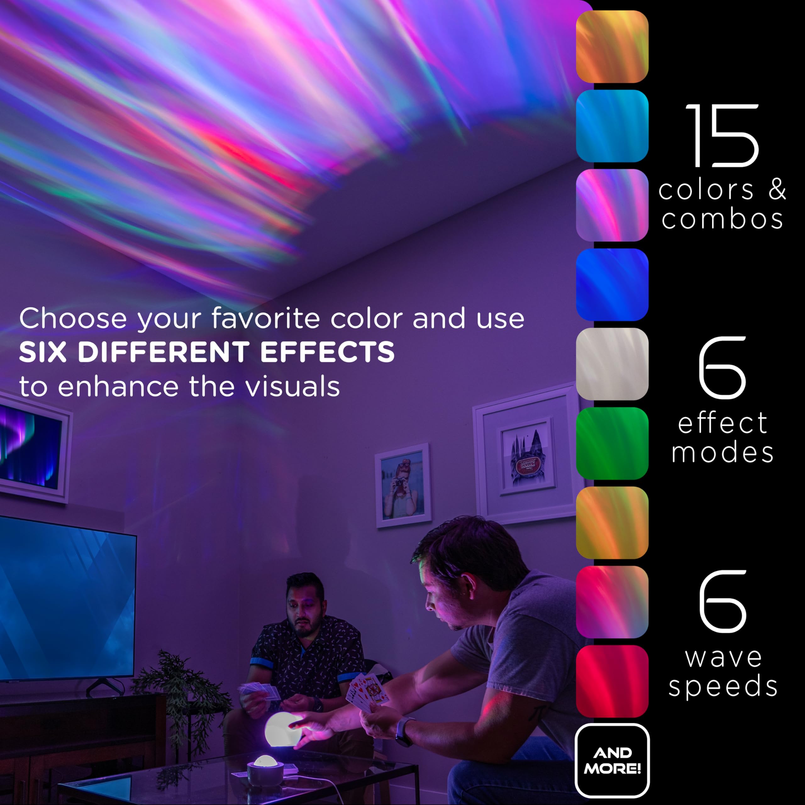 Enbrighten Aurora Crystal-Ball Galaxy Projector - Space, Nebula & Star Night Light With Northern Lights Effect - Tabletop Light