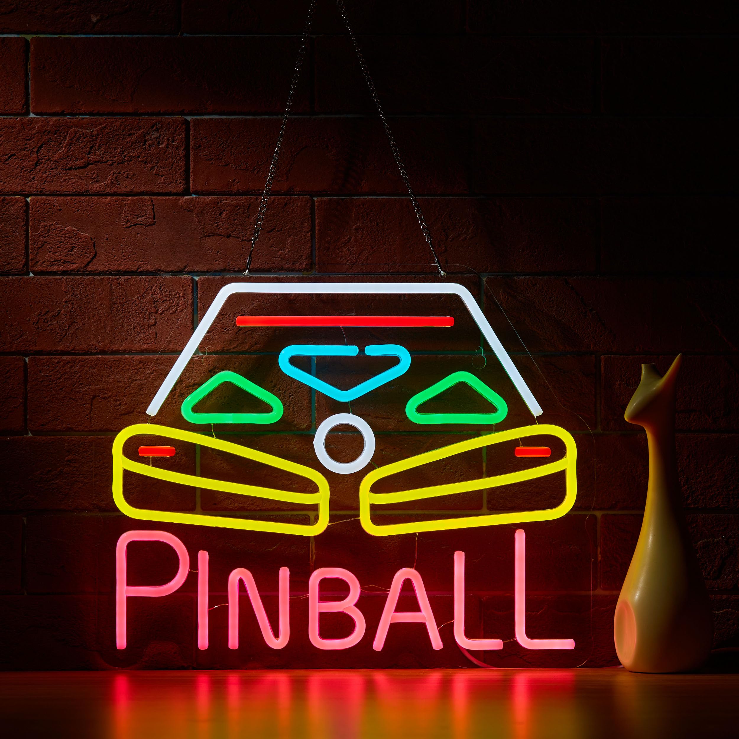 Roouneon LED Neon Sign Wall Décor, Dimmable, 15inx13in, Acrylic, Pink/White/Red/Orange/Green/Blue