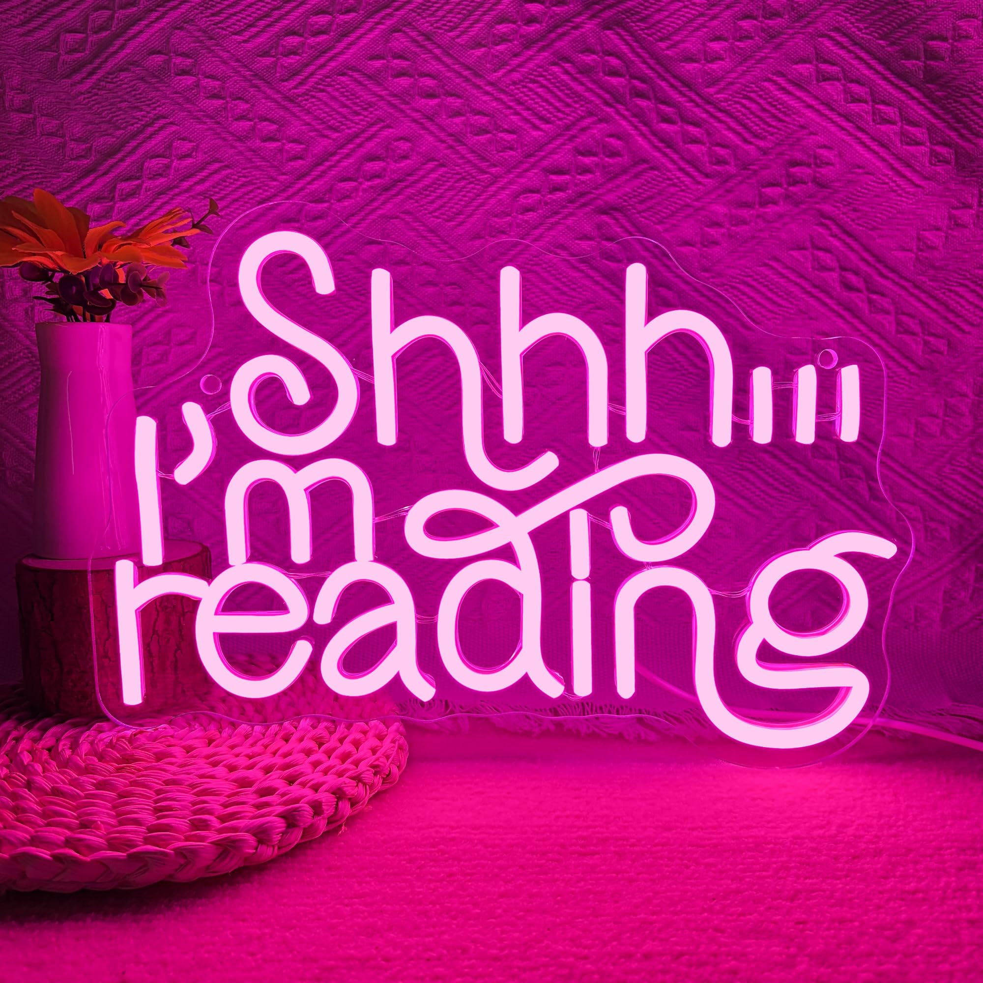 Shhhh Library Sign Shhh Im Reading Neon Sign, Dimmable Classroom Neon Light Sign, School ...