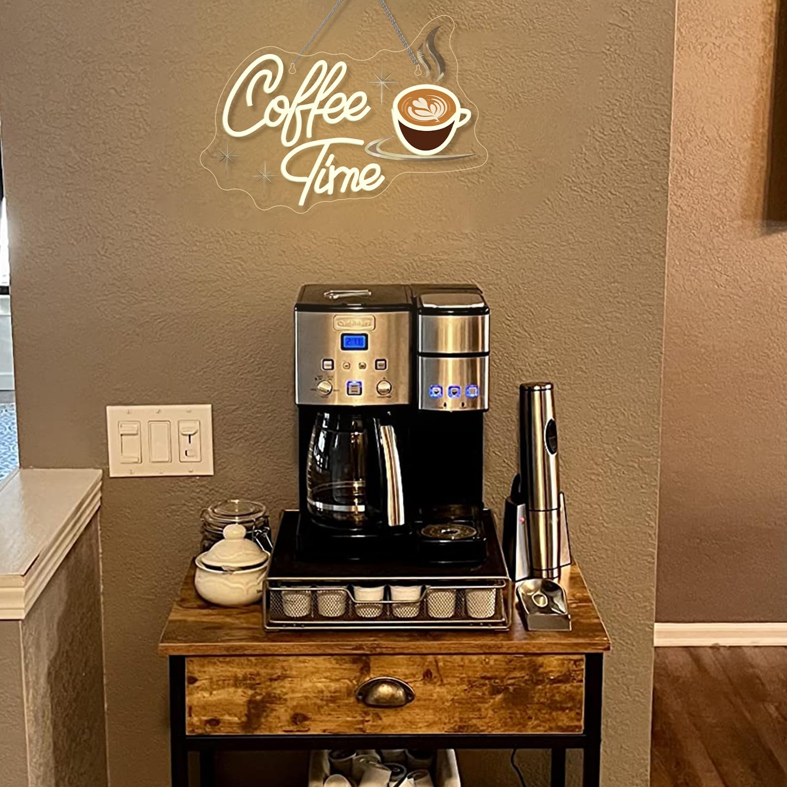 Dreamfort Coffee Time Neon Sign Latte Art Neon Lights Neon Bar Signs For Wall Decor Led For Caf?S  Kitchens & Breakfast Bars Light Signs Retro Diner Lighting