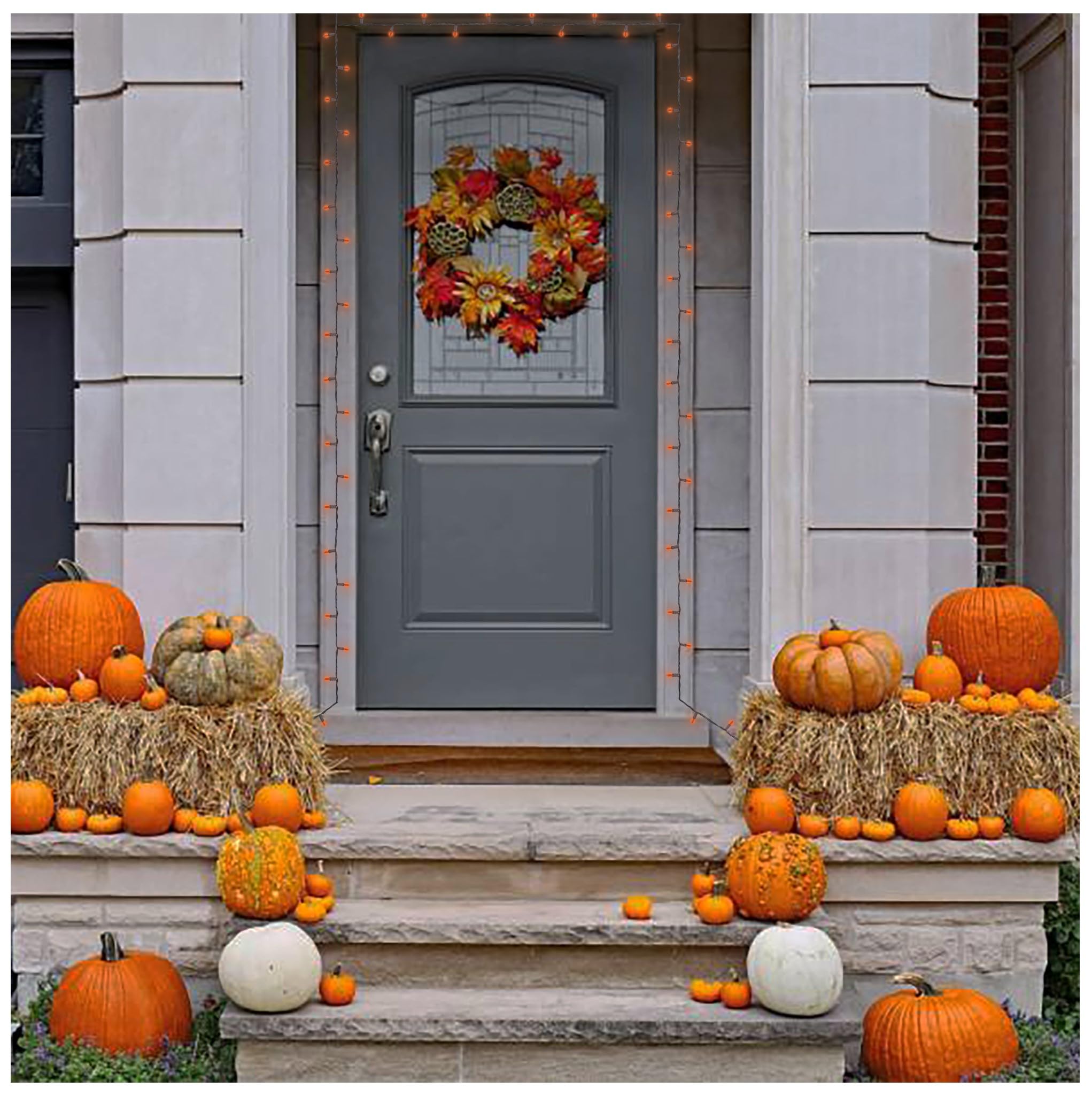 Noma/Inliten-Import V34700-88 100-Count Orange Halloween Light Set With Black Wire