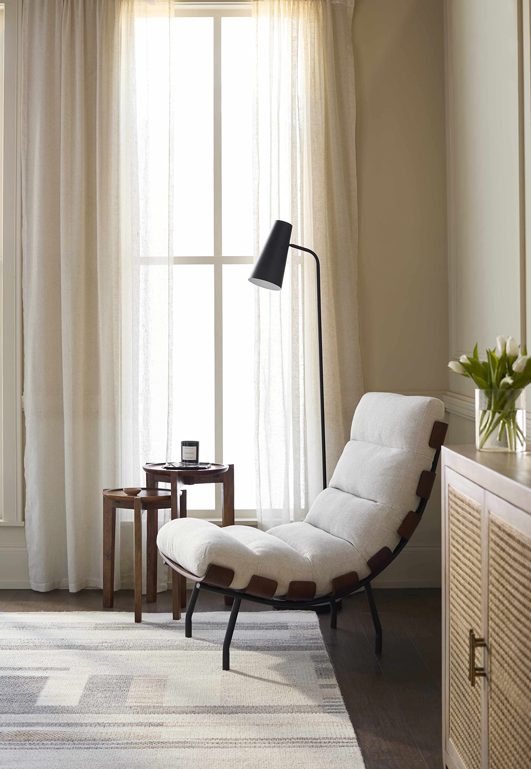 Boutiquerugs Montacuto Floor Lamp For Living Room - Modern Iron Standing Lighting - Shade Iron - Black - 66'' H