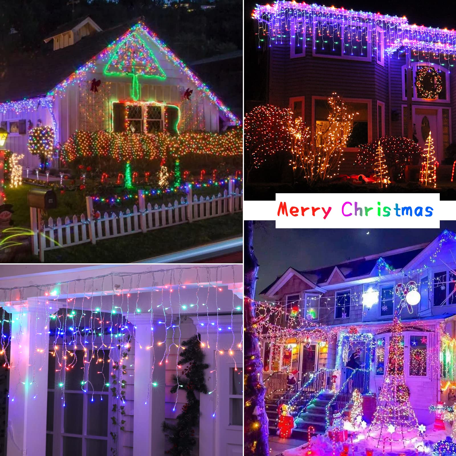 Brightown Icicle Lights Outdoor - 432 LED, 40 FT, Multicolor, Waterproof with Remote & Timer, Model DMO-I-50~1200