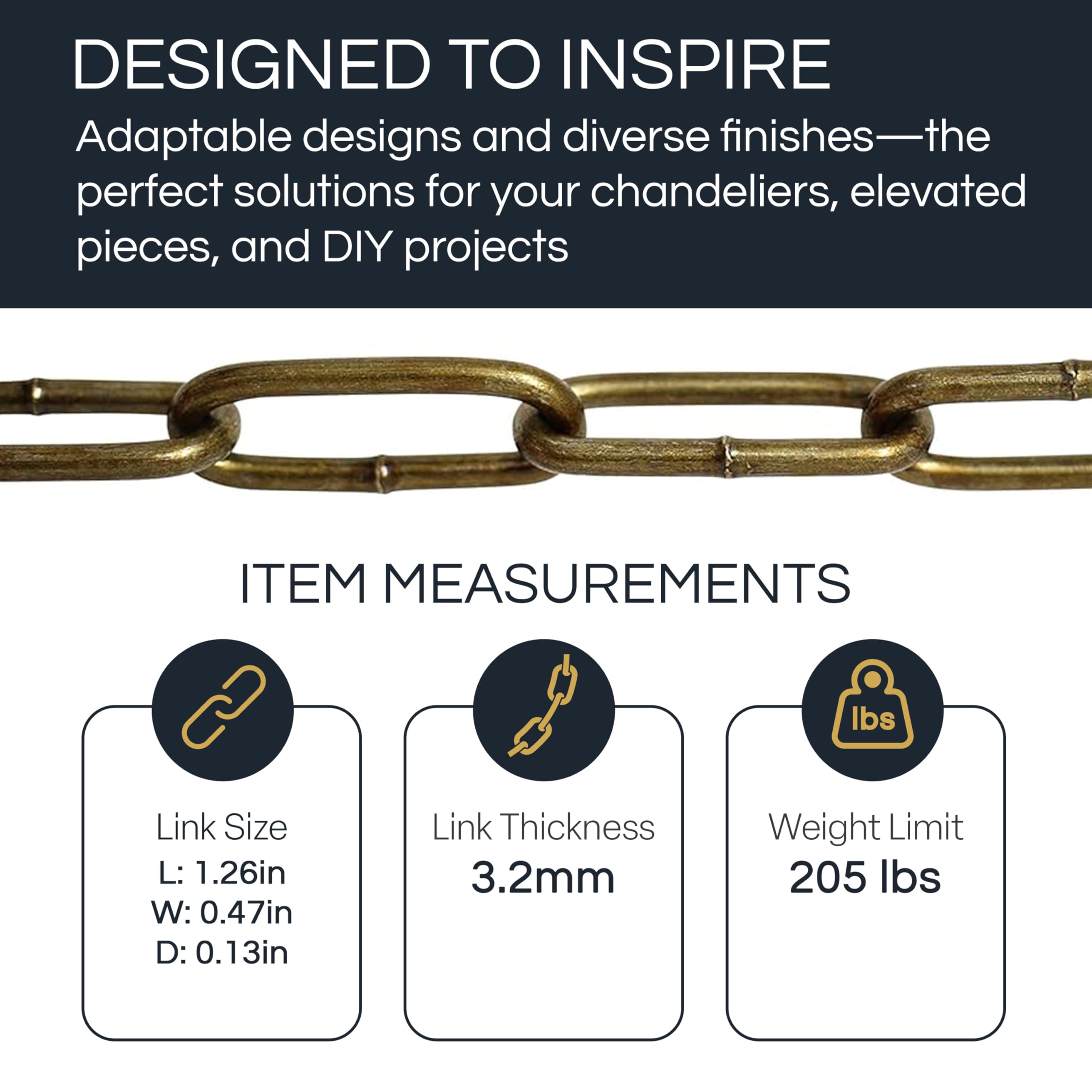 Rch Hardware Ch-S59-04-Co-10 Steel Chandelier Chain, Copper (10 Feet)