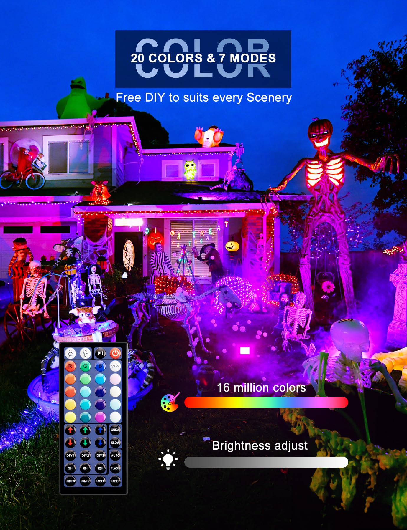 Meloght 40W RGB LED Flood Light with Remote, IP66 Waterproof, Uplighting for Indoor/Outdoor Use, Model MEFLI20