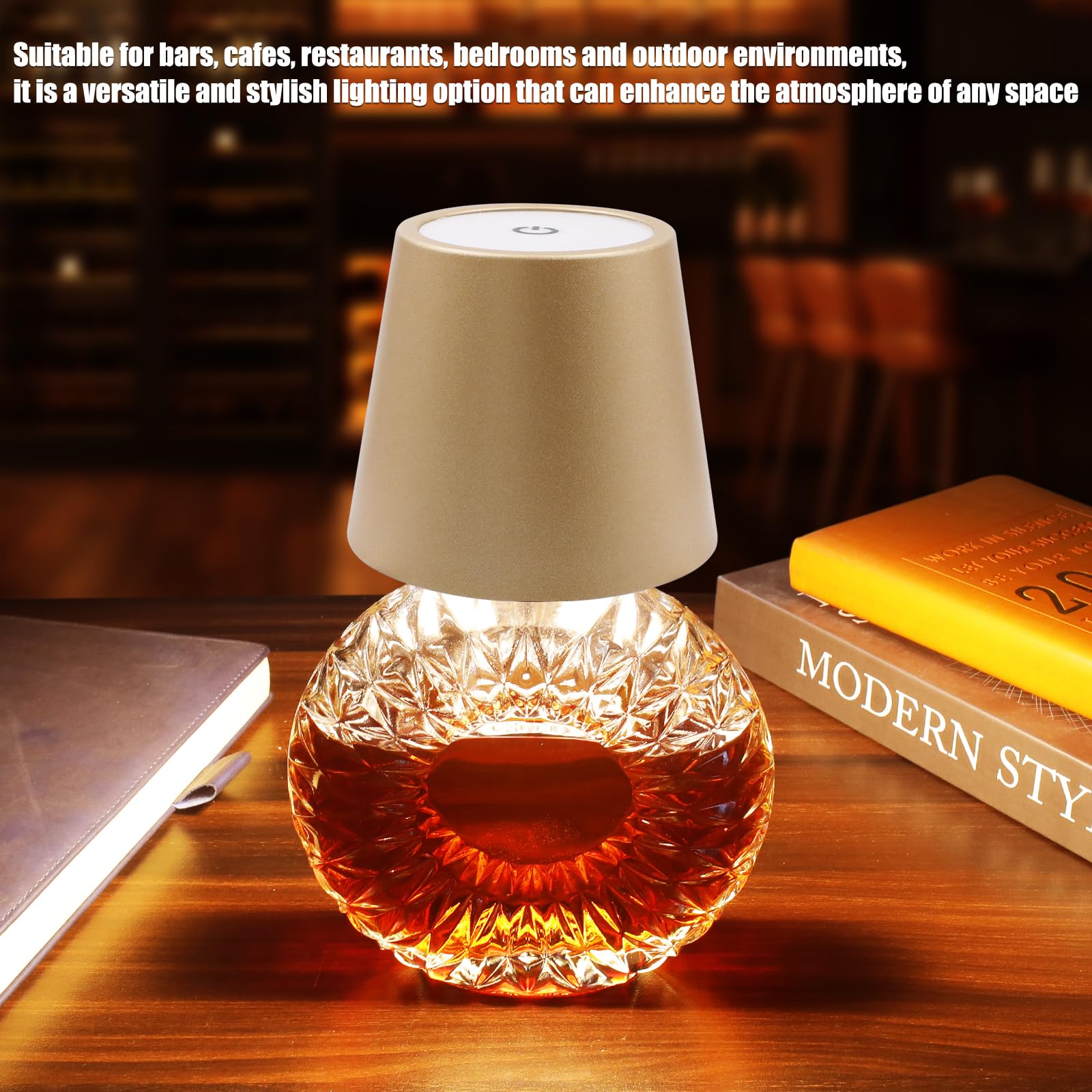 Wireless Bottle Lamp With Remote Control  Rechargeable Rgb Wine Bottle With 3Modes Light Dimming  Waterproof Touch Lamp Head For Room  Bar  Restaurant And Party Decorations(Gold Rgb)