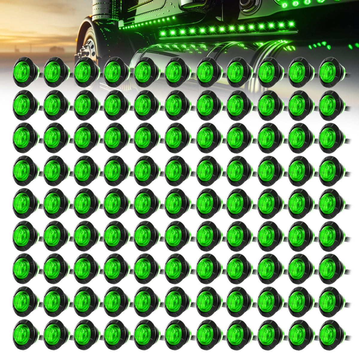 Madcatz Meerkatt Big Sets 3/4 Inch Mini Round 3 Led Side Marker Indicator Clearance Light Whitgrommets Truck Car Trailer Boat 12