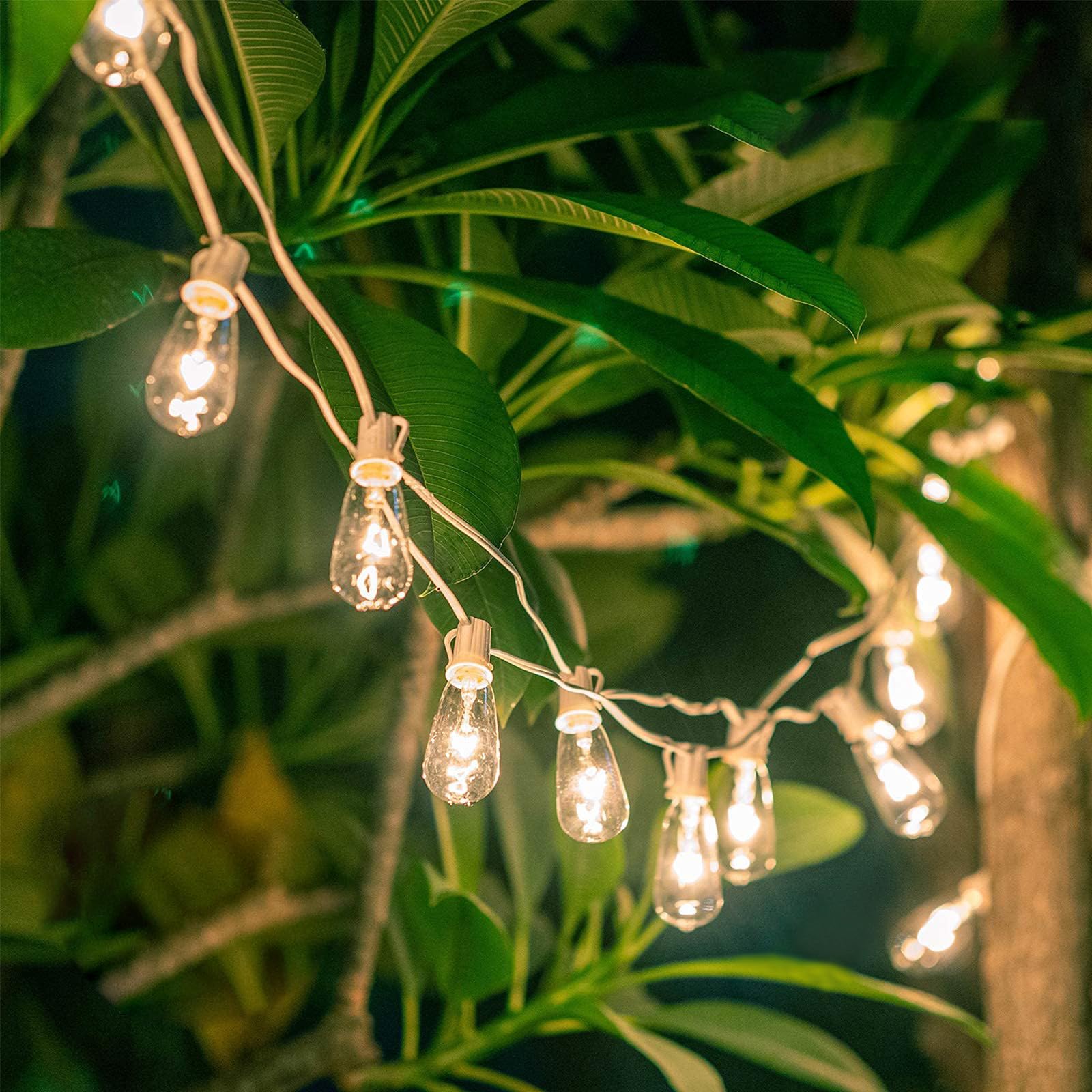 Jasneniebo 10-Pack Edison Replacement Light Bulbs, 7W E17 Screw Base St40 Replacement Clear Glass Light Bulbs For Outdoor Patio