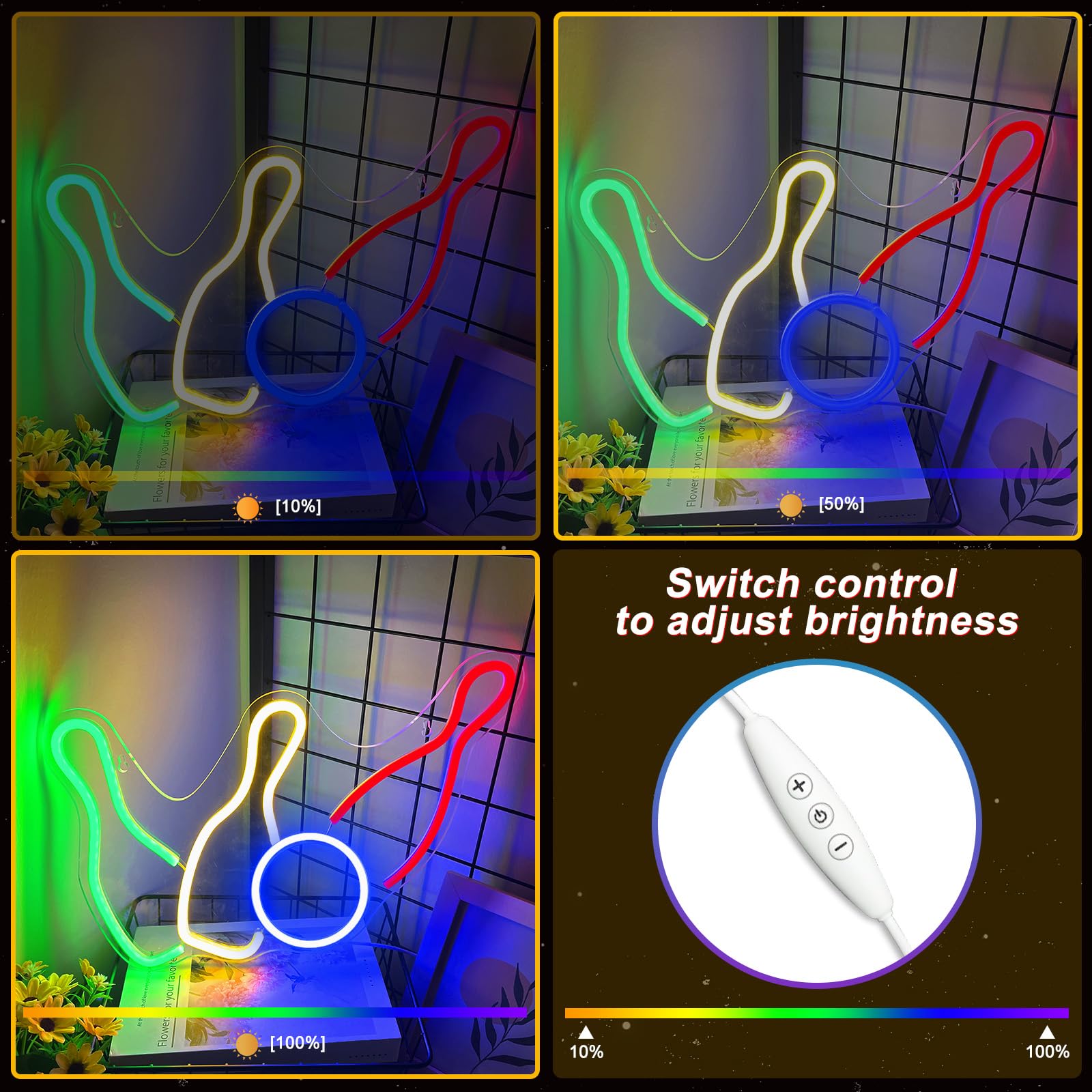 Bowling Neon Signs Sport Club Decor, USB Powered Bowling LED Neon Signs for Bowling Club Wall Decor Gameroom Man Cave Bedroom, G