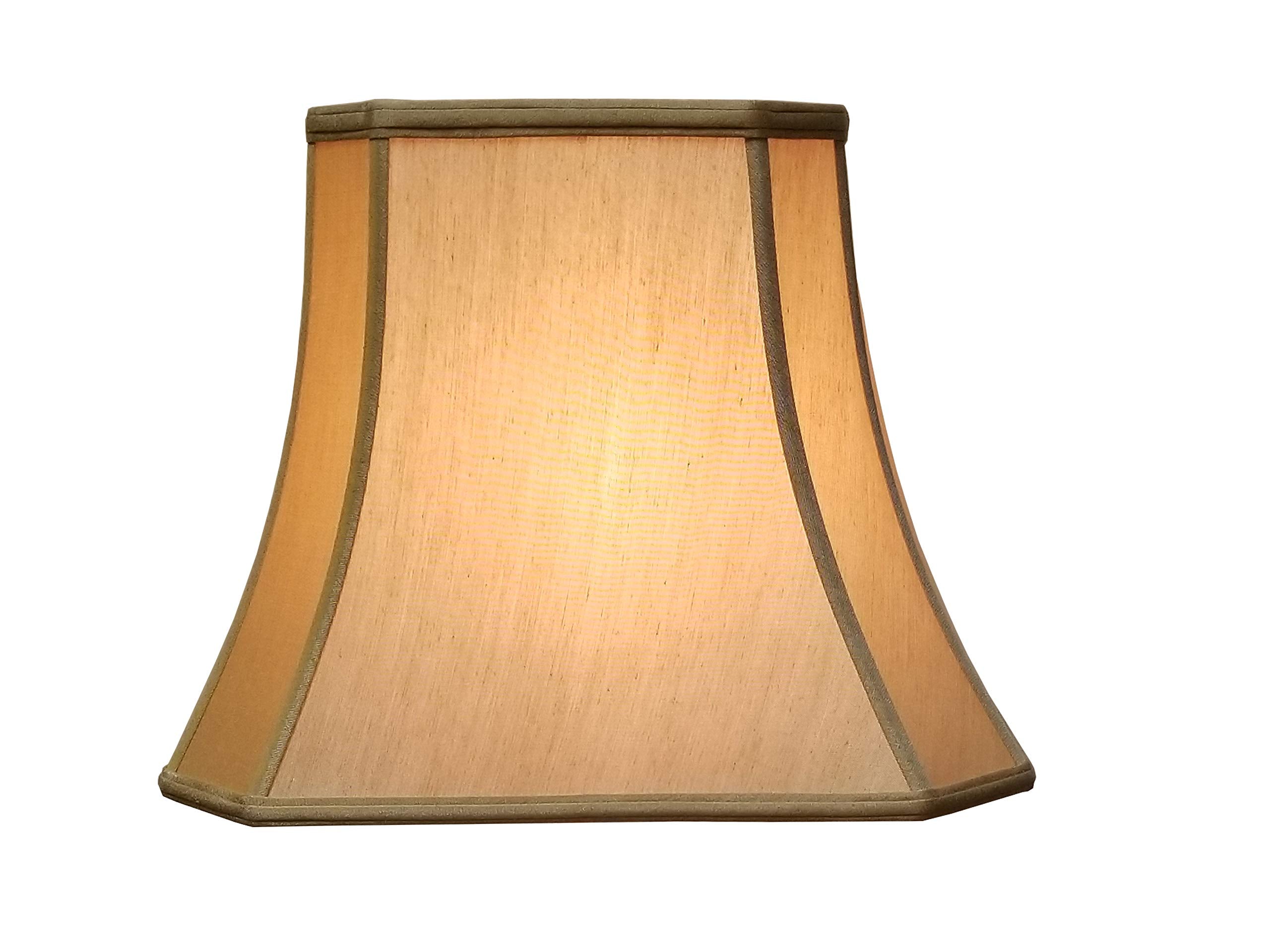 Royal Designs Rectangle Cut Corner Lamp Shade, Antique Gold, (6 X 8) X (9 X 14) X 10.5