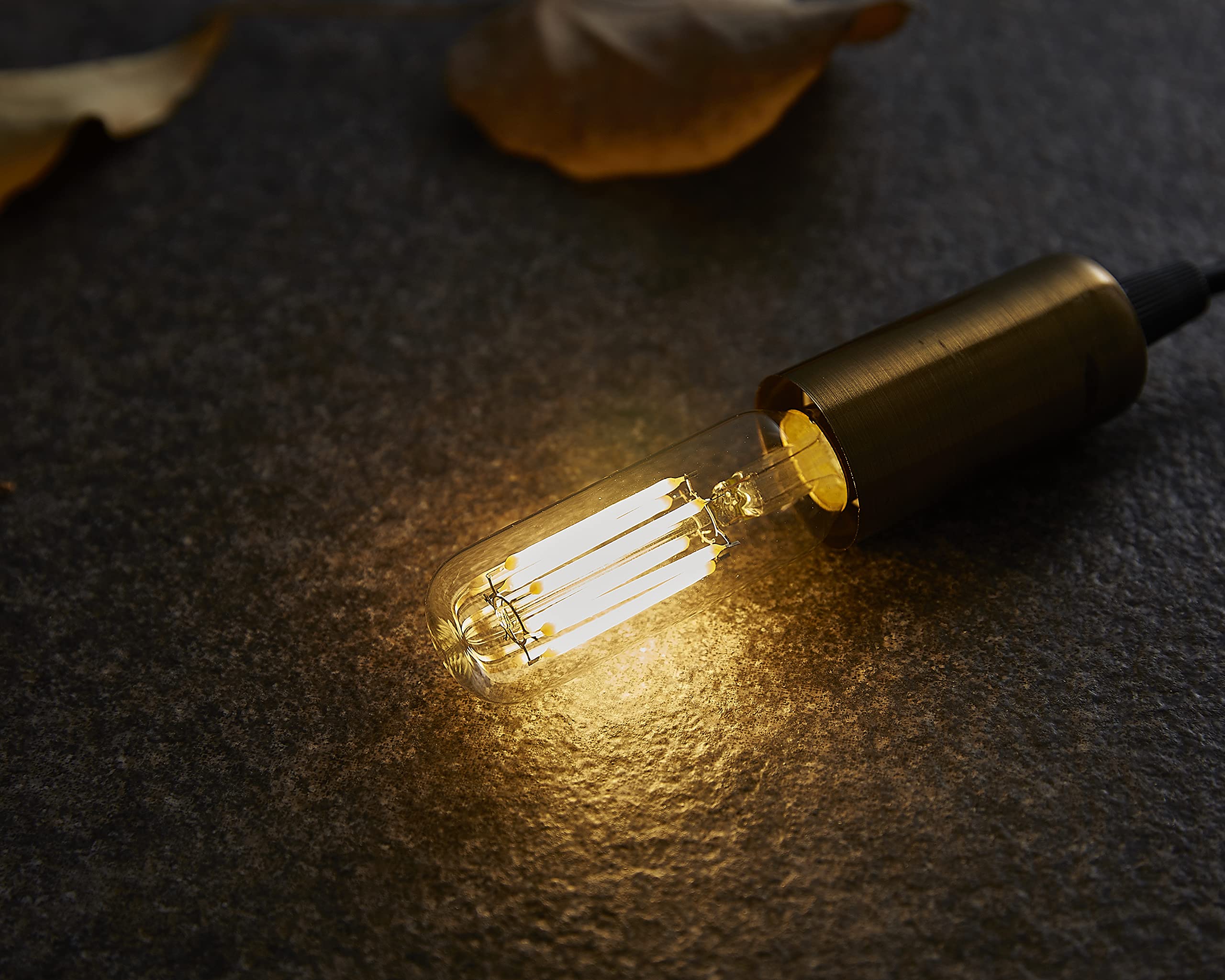 YFXRLIGHT Dimmable T6 Vintage LED Light Bulbs, 6W (60W Equivalent), E12 Base, Warm White 2700K, 6 Count, Glass