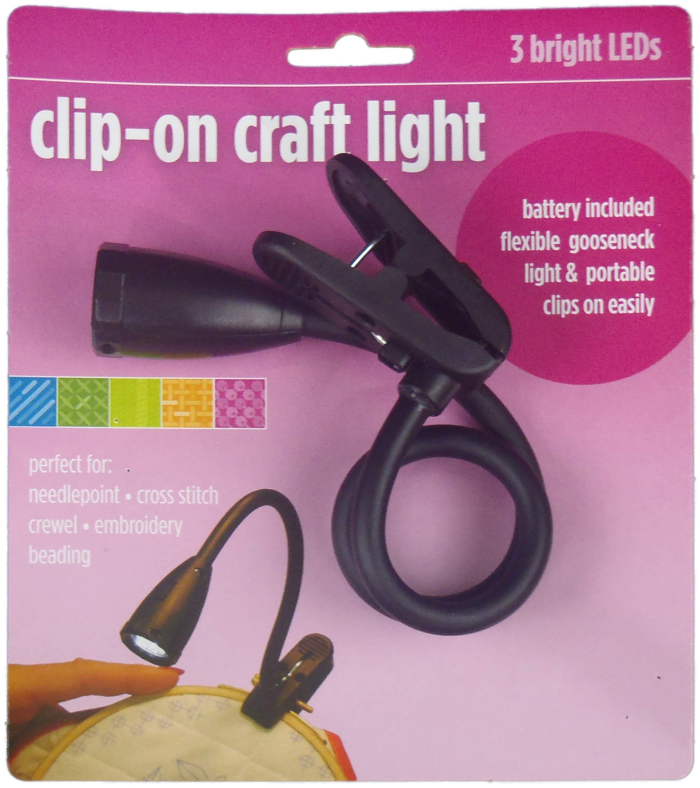 Edmunds Clip-On LED Light, 8in, Black, Model CS06-BK-12, Plastic Material