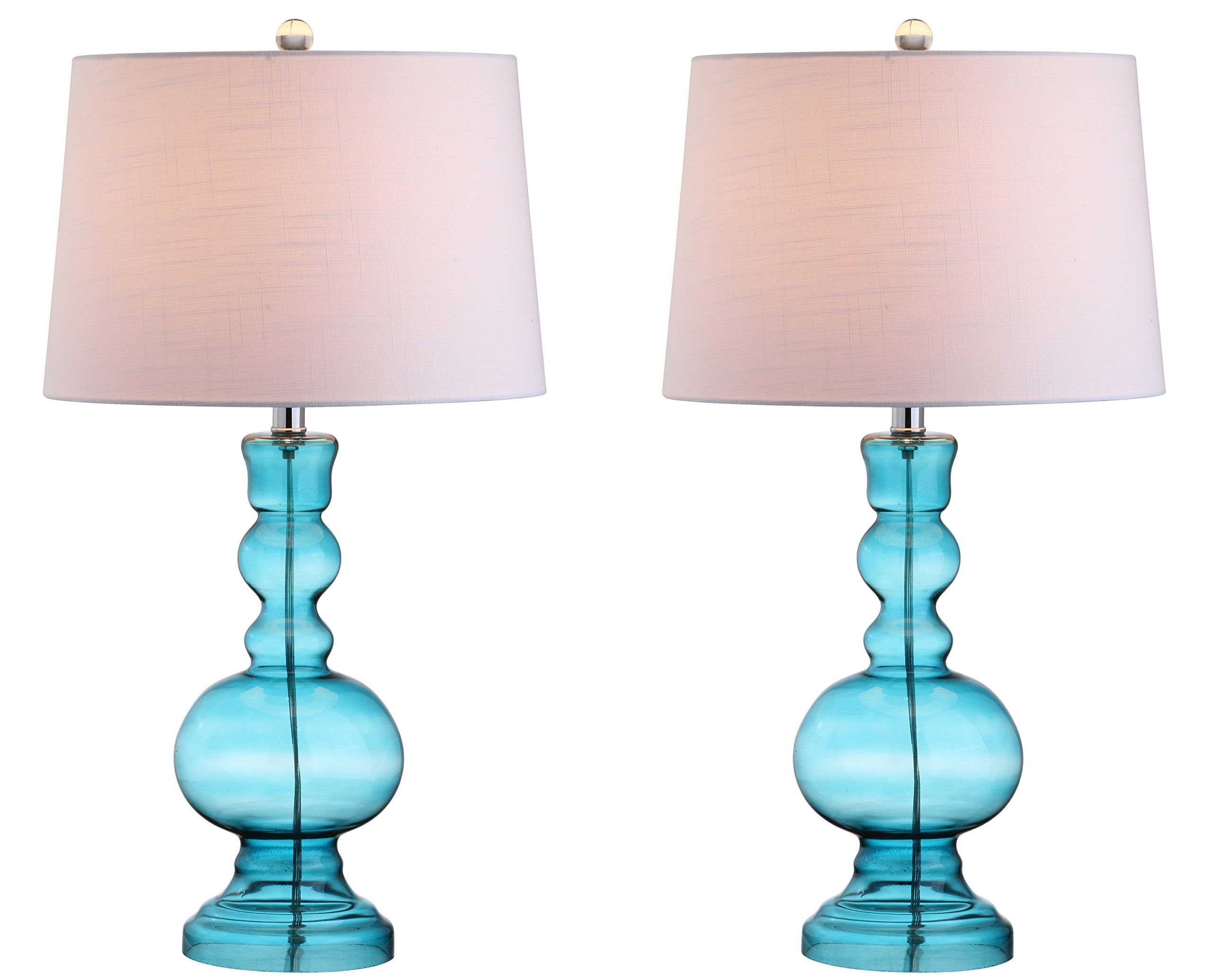 JONATHAN Y JYL1061A-SET2 Set of 2 Table Lamps Genie 28.5'' Glass LED Table Lamp Contemporary Transitional Bedside Desk Nightstan