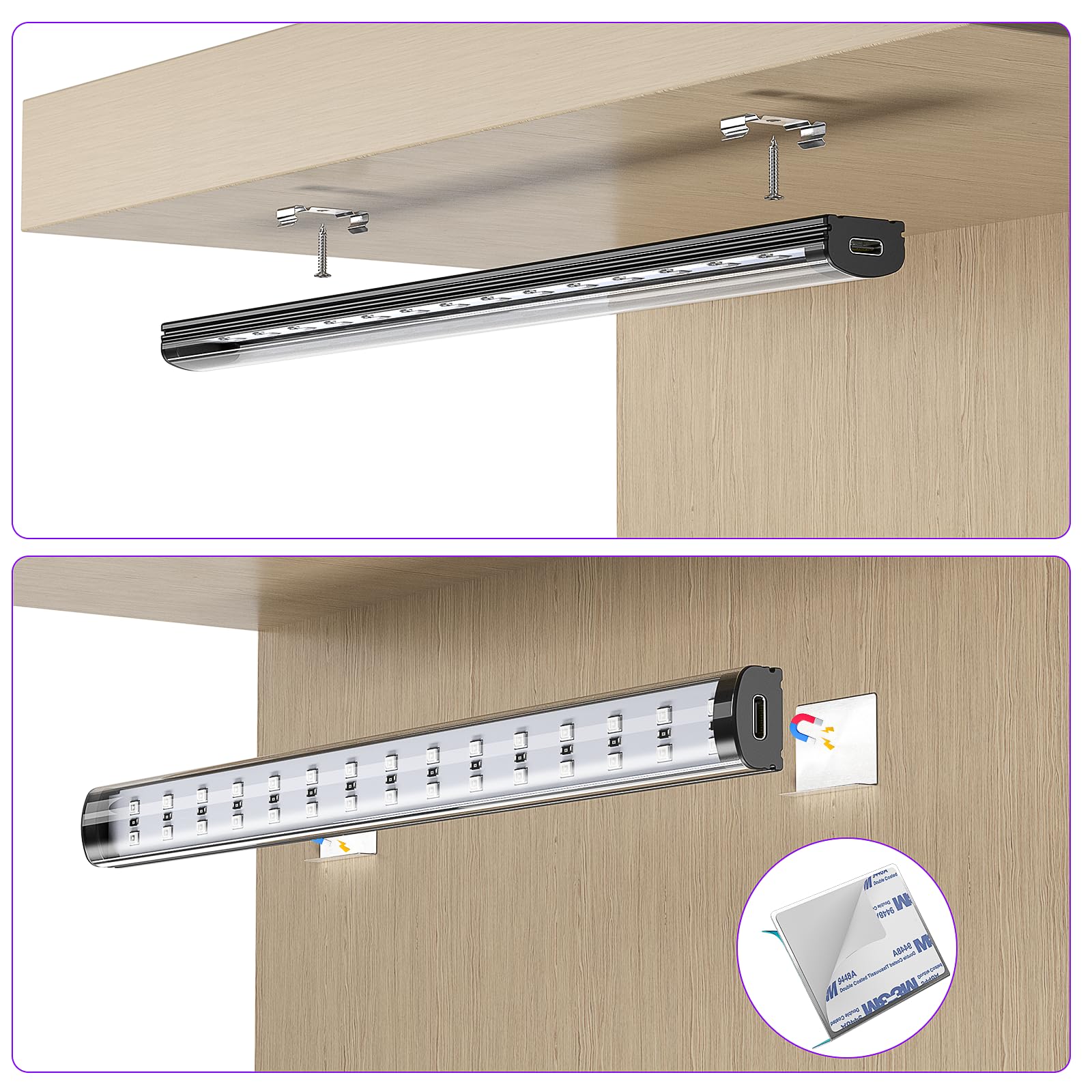 Onforu 4 Pack 10W Led Black Light Bar, 1Ft, Usb Blacklight Tube, Blacklight Bars With Switch, Black Light For Fluorescent Tapest