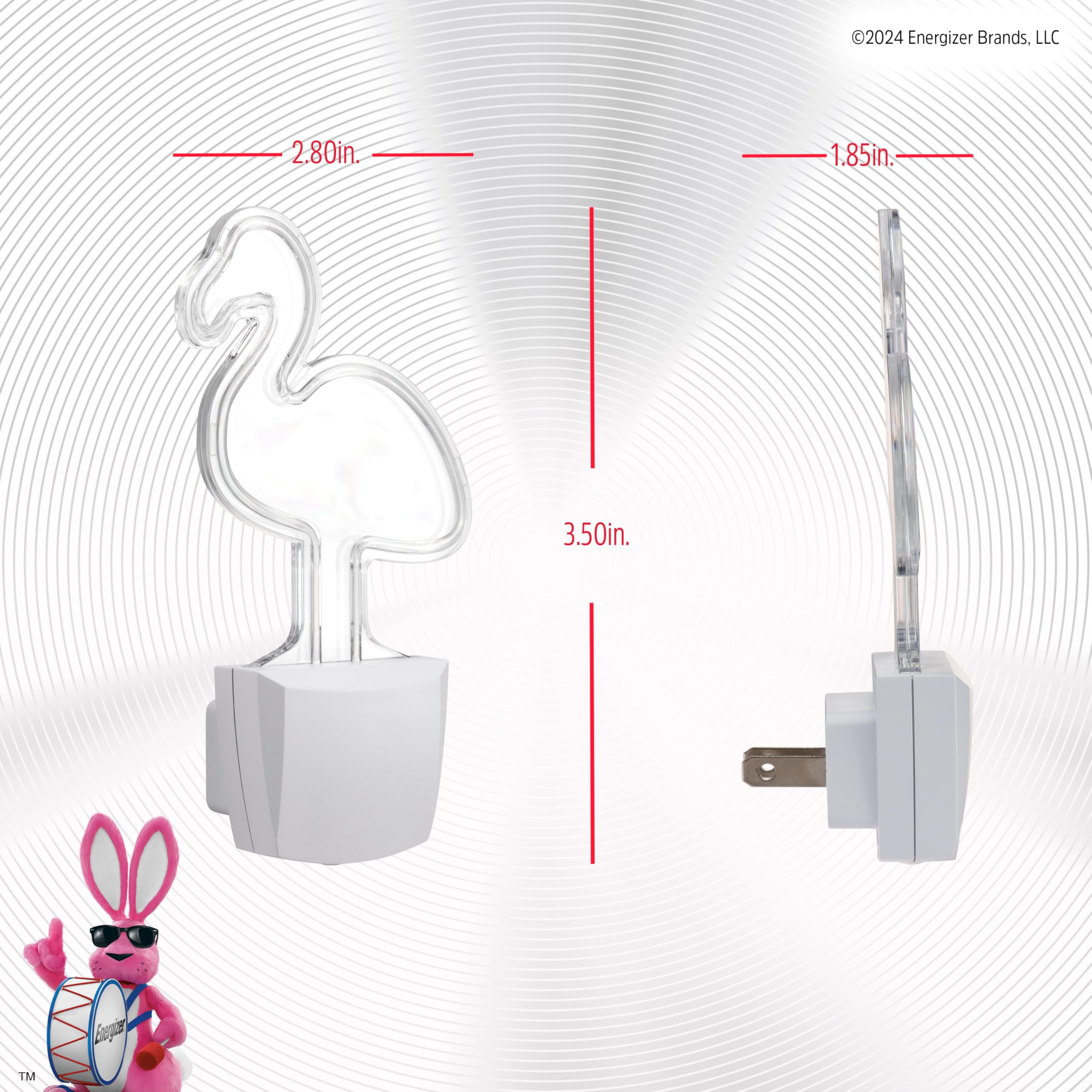 Energizer Pink Flamingo Night Light - Neon, Auto On/Off, 1 Pack, Perfect for Kids' Rooms and Nursery Decor