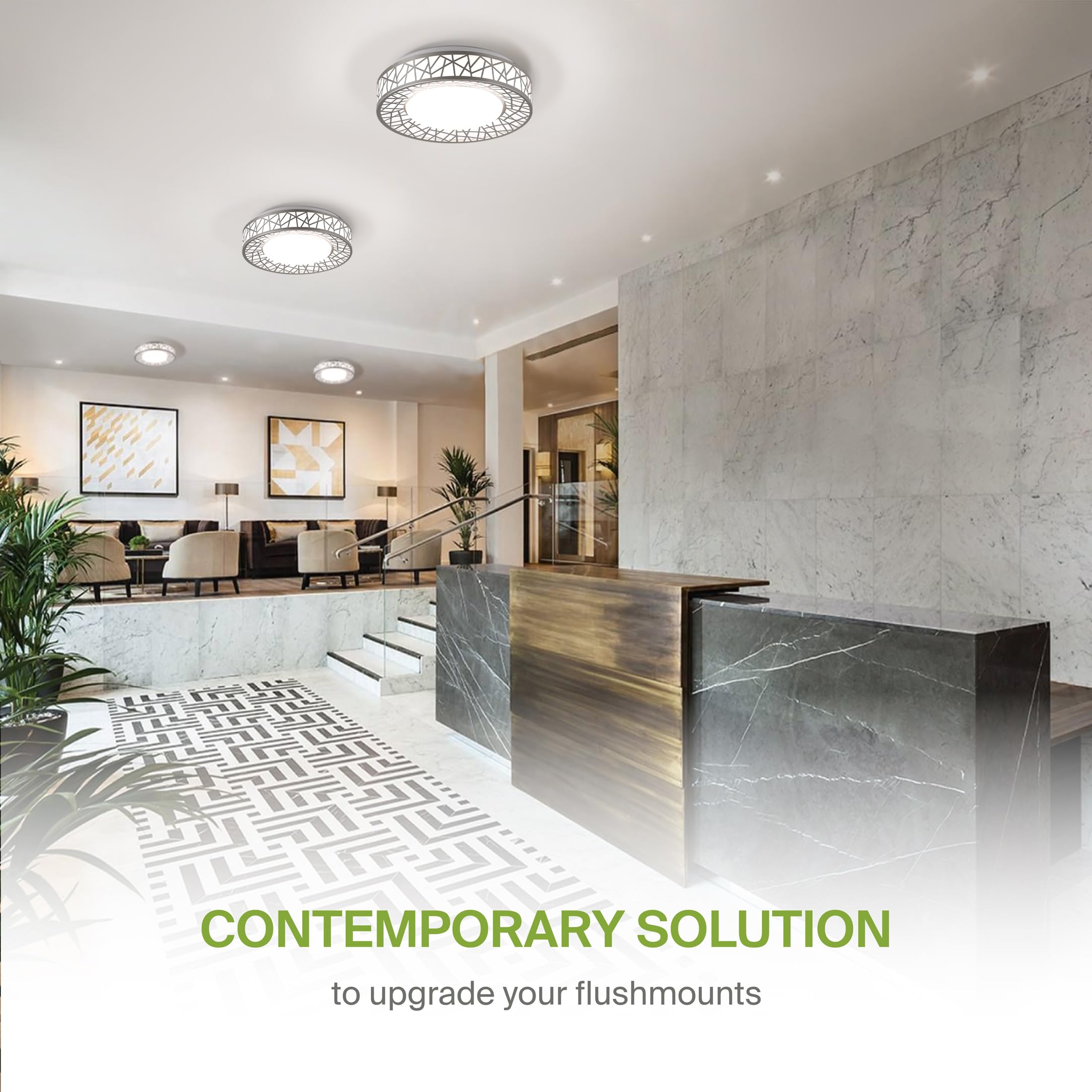 Asd 12 Inch Led Flush Mount Ceiling Light - Brushed Nickel Modern Ceiling Light Fixture 20W 1130Lm, 2700-5000K Adjustable Dimmab