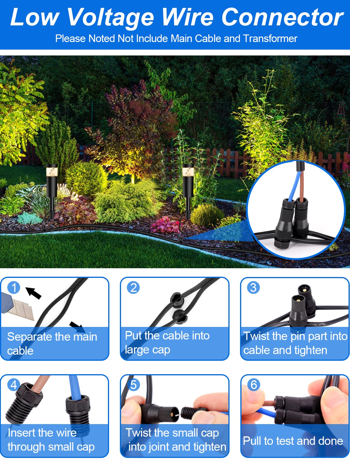 Doreio 5W Low Voltage Warm White Led Pathway Lights, 12 Pack, Ip65 Waterproof For Garden Lawn