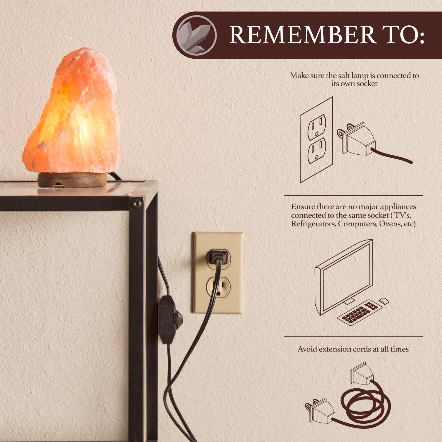 Crystal Allies Natural Himalayan Salt Lamp with Dimmer Cord, Wood, Orange, 6in Salt Fire Bowl, Model CA SLSFB-S