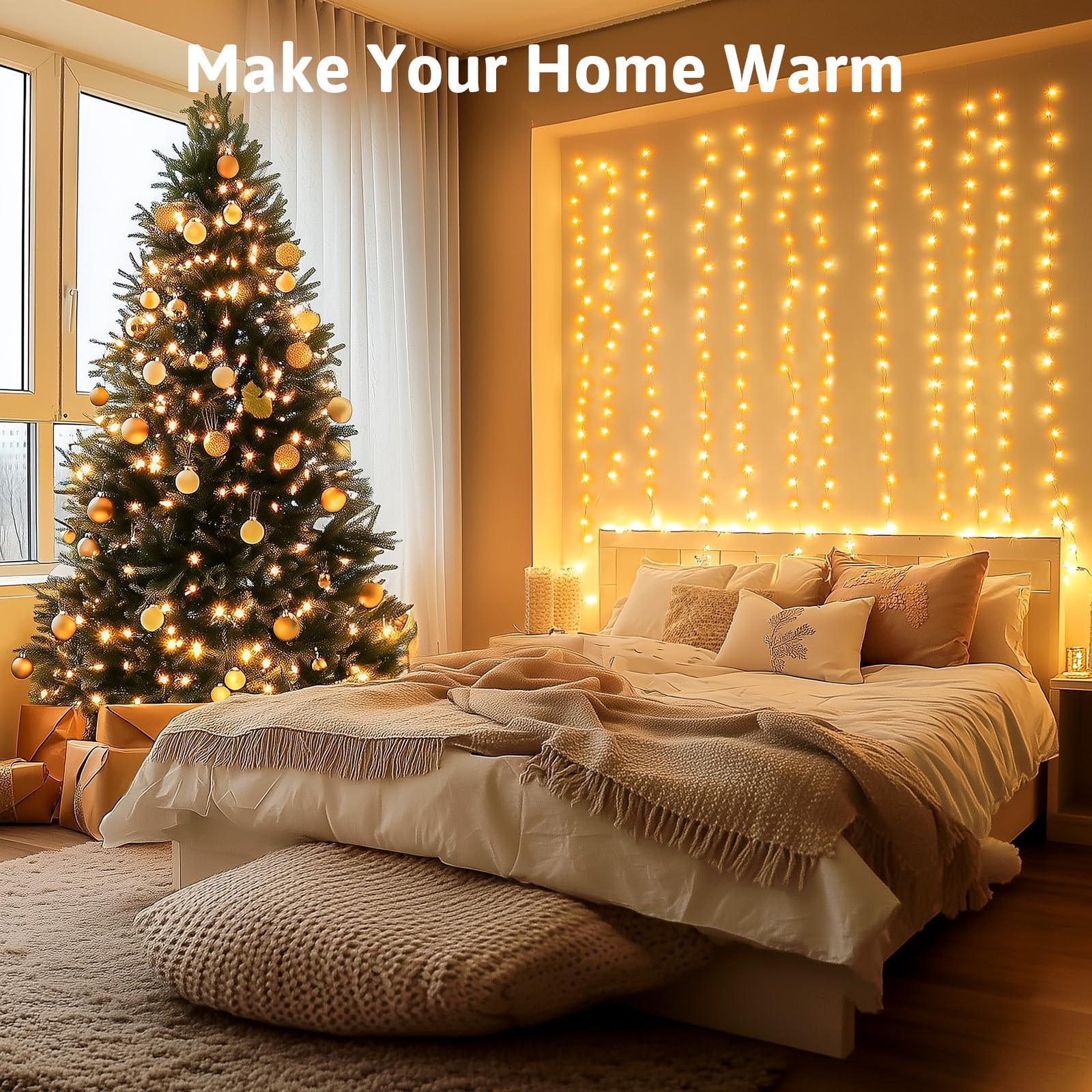 HALHSAP Fairy Lights 33ft 100 LED Warm White Battery Operated String Lights 2 PACK Waterproof with Remote for Indoor Outdoor Decorations