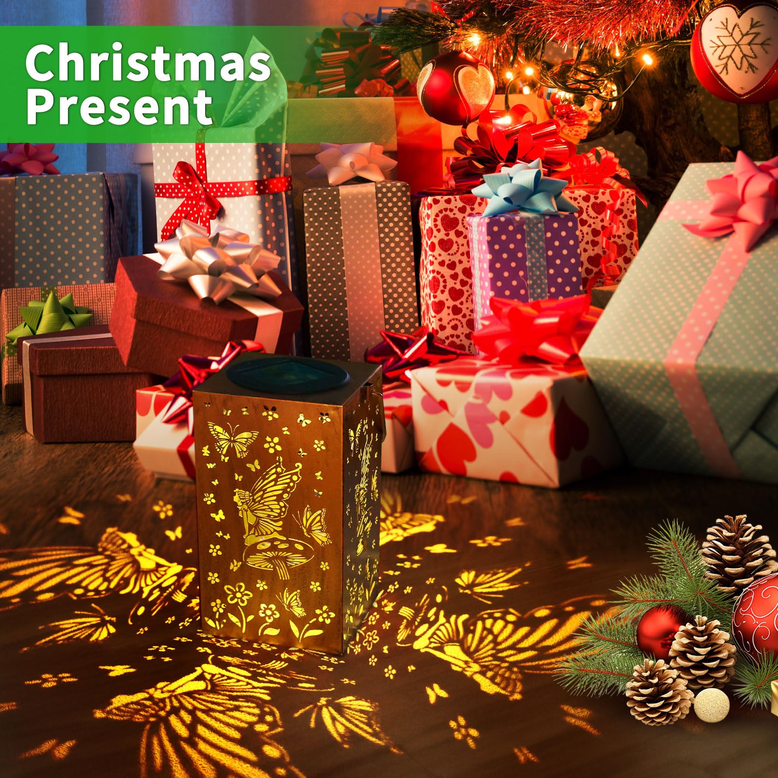 Solar Lanterns Outdoor Waterproof Lights Hanging Butterfly Metal Fairy Led Lantern Decorative Garden Decor For Yard,Porch,Patio,